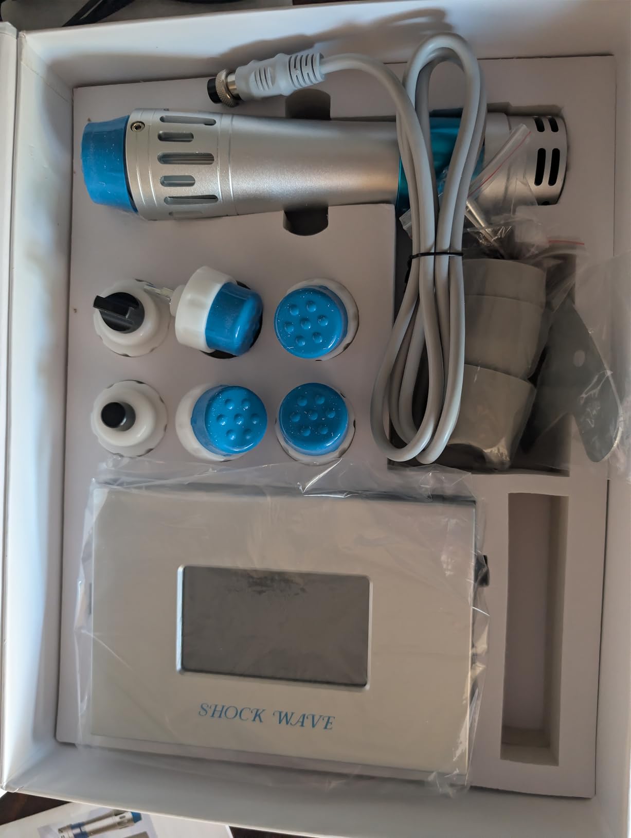 Shockwave Therapy Machine Extracorporeal Shock Wave Therapy Device 7in1 | Focused Shockwave Therapy Machine Pain Relief Home Use Body Feet Knees, Silver customer photo 2