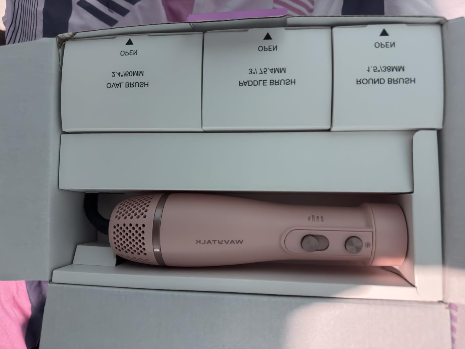 Blow Dryer Brush Set, Wavytalk Air Sculpt 5-in-1 Hot Air Brush Set | Multi Hair Styler for Salon Blowouts, Smooth Curls, Volumizing and Straightening, Sleek and Less Frizz, Pink customer photo 1