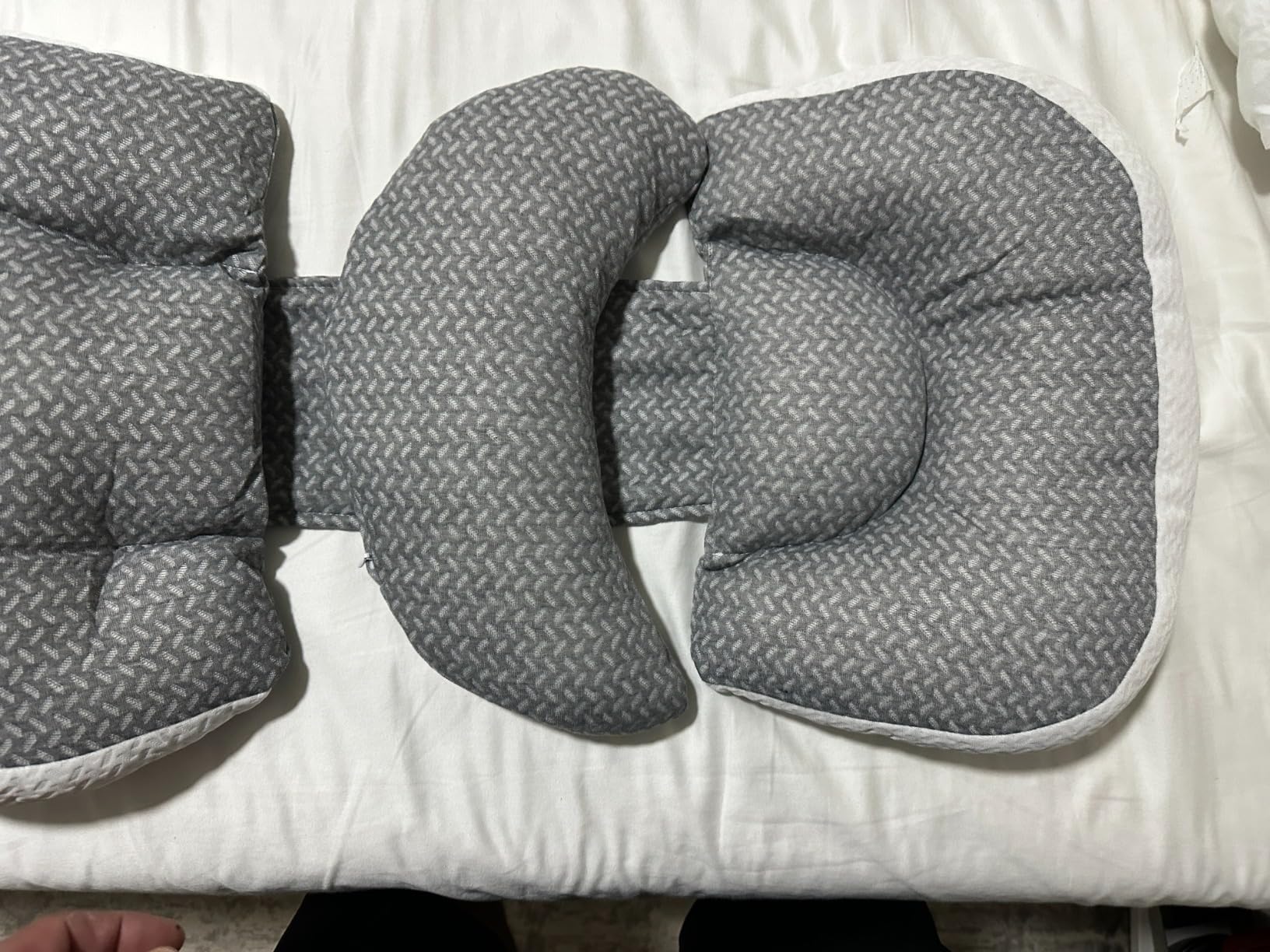 Chilling Home Portable Pregnancy Pillow, W Shaped Pregnancy Wedge Pillow | Maternity Pillow for Pregnant Women, Pregnancy Pillows for Sleeping, Body Pillow Support for Back, Belly, Waist, Grey customer photo 1
