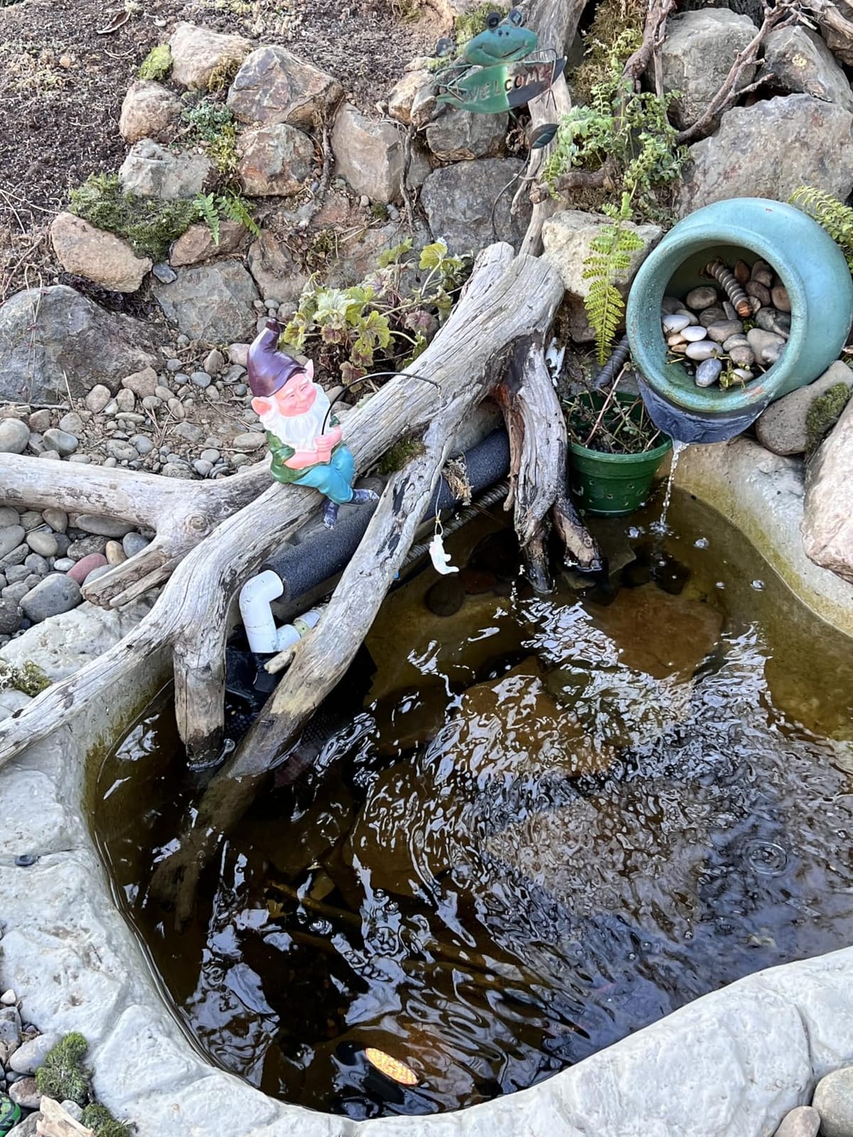 Antique Copper Fishing Frog Statue - Outdoor Garden Statue & Koi Pond Decor customer photo 1