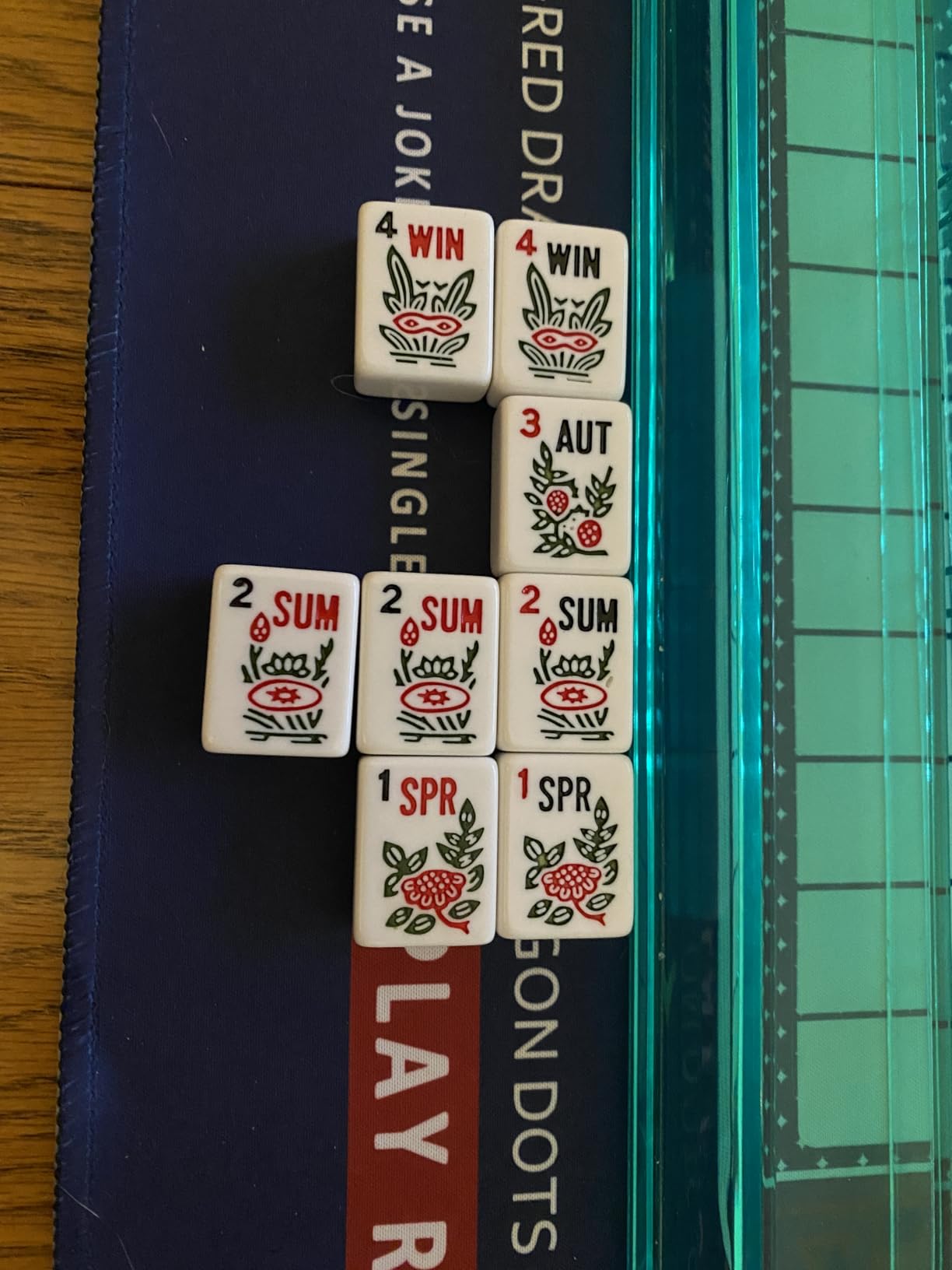 TIASUSAN American Mahjong Game Set, 166 White Tiles, Blue Printed Bag with Entire Accessories, 4 All-in-One Rack/Pushers, Mahjong Tiles Set customer photo 2