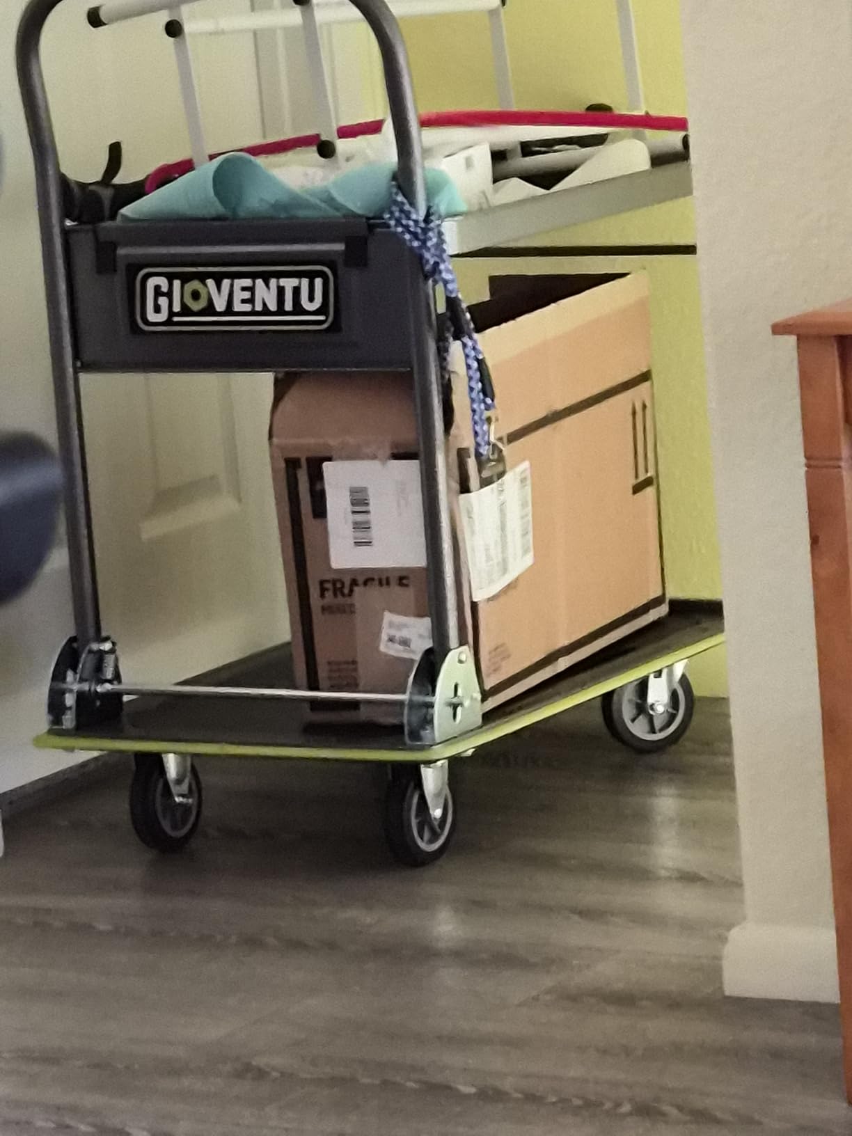 Heavy Duty Push Cart Dolly (700 lbs), 2 Tier Foldable Platform Hand Truck | High-Strength Steel, Collapsible Flatbed Moving Cart with Wheels for Warehouse Garage Workshop Office customer photo 2