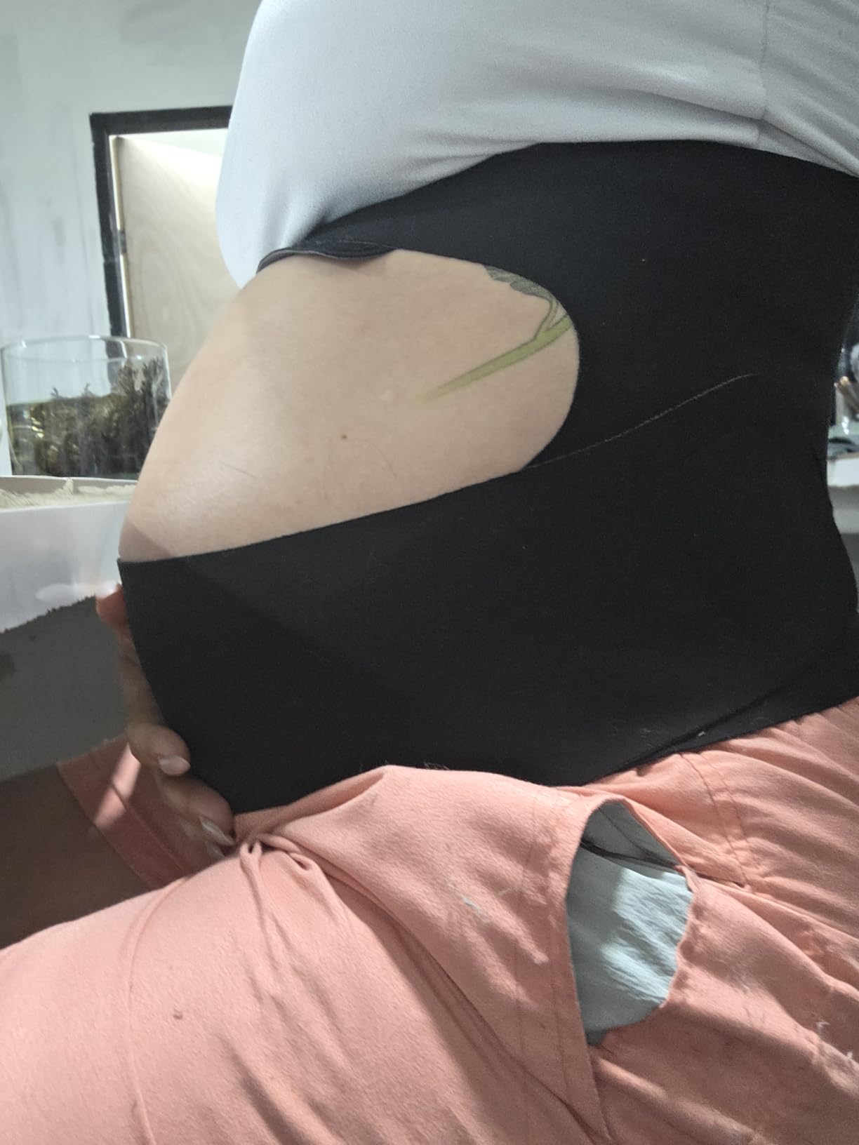 Momcozy Pregnancy Belly Band, CozySupport 3D Ergonest Maternity Belly Band | Invisible Pregnancy Belt with Ergonest Support for Back, Abdomen & Waist, Plus Air-Hole Ventilation & Easy Wear customer photo 2