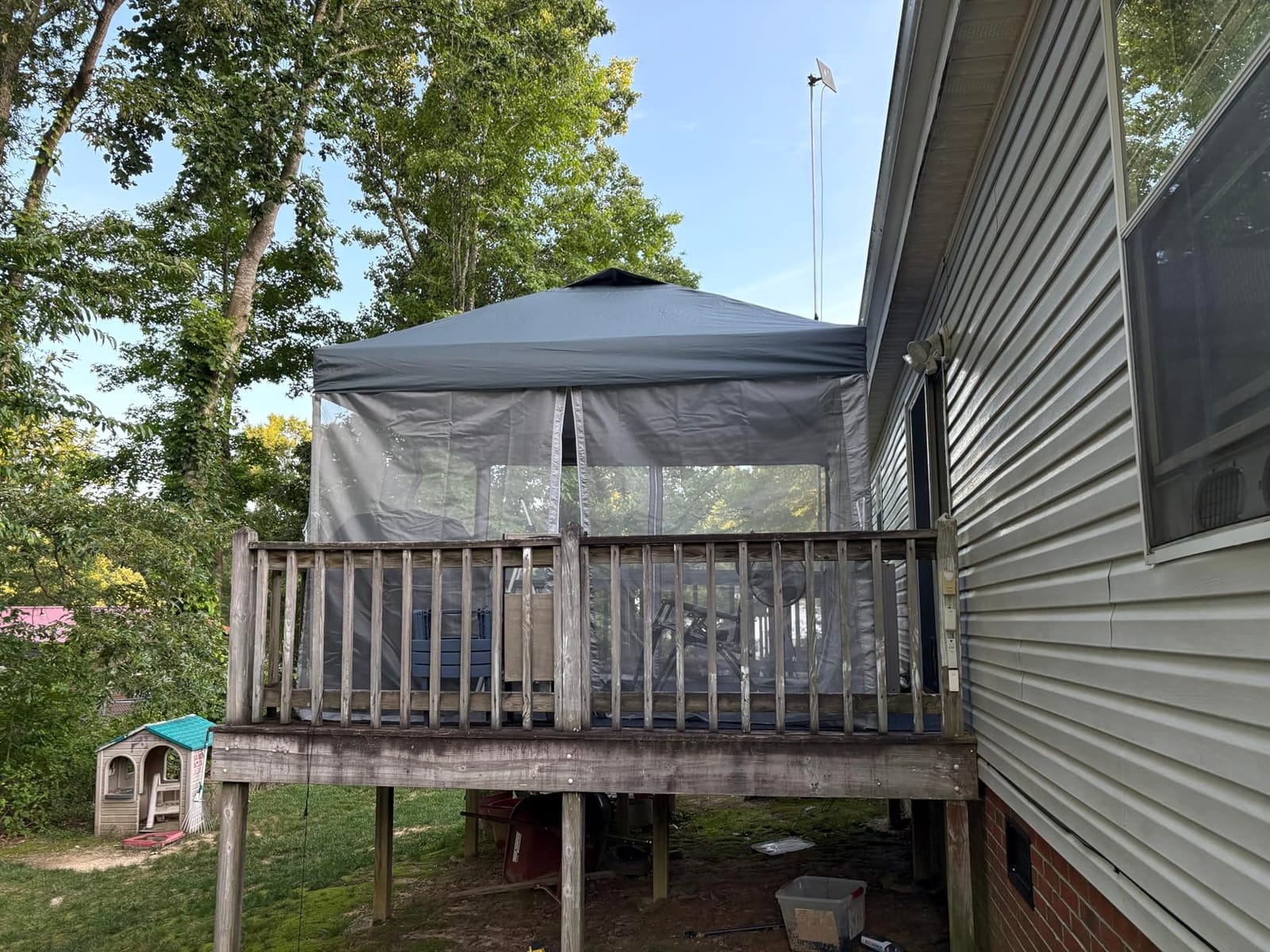 CROWN SHADES Gazebo Replacement Mosquito Netting, 10 x 10ft, Grey customer photo 2