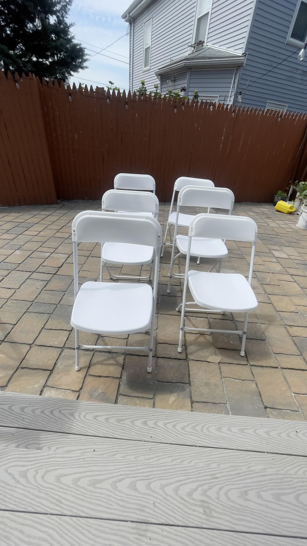 10 Pack White Plastic Folding Chairs, Portable Stackable Commercial Chairs with Steel Frame, 350 lb Capacity Indoor Outdoor Seating for Wedding Party Event Office Dining customer photo 1