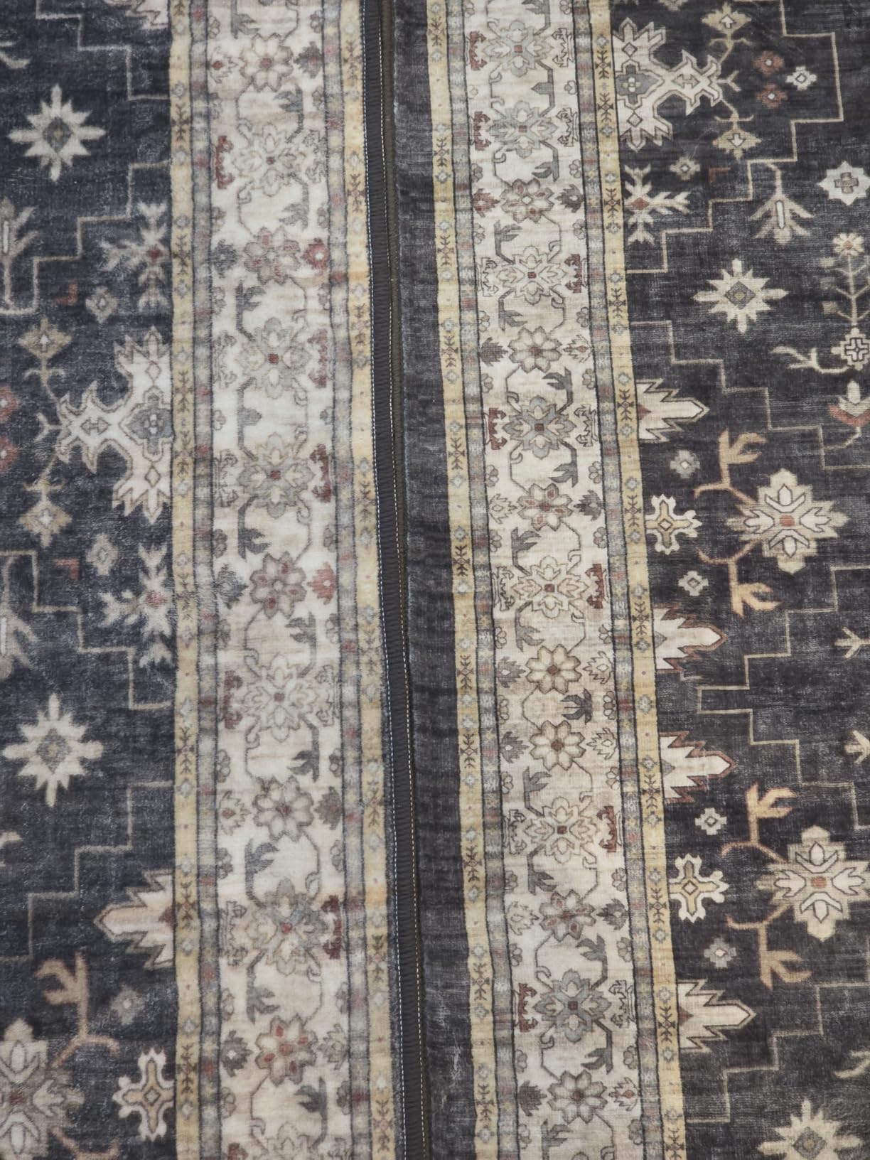 Tumble Black Farmhouse Washable 8x10 Area Rugs for Living Room, Bedroom, Dining Room Kitchen Table Rug for Under Table, Office, Dark Charcoal Stain Resistant Non-Slip Large Washable (8x10 Black/Multi) customer photo 1