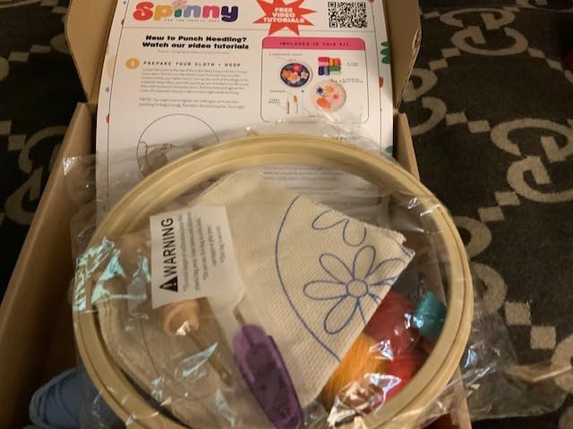 SPINNY Punch Needle Kit, Two Large Floral Designs w/ 2 Embroidery Hoops, Includes Beginner Video Tutorials and Instructions, Beginner Punch Stitch for Adults, Complete Kit for Crafters customer photo 1