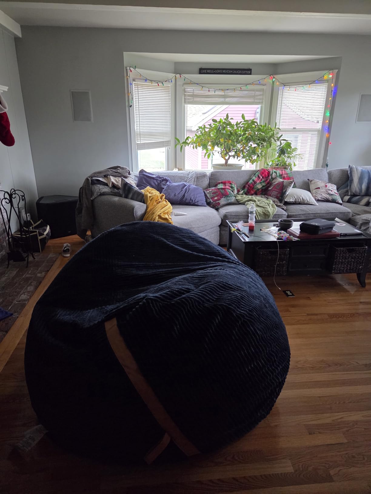 Big Joe Fuf 7Ft Giant Foam Bean Bag Chair, Oversized Couch with Removable Cover for Kids, Teens, Adults, Vanilla Latte Corded Plush customer photo 1