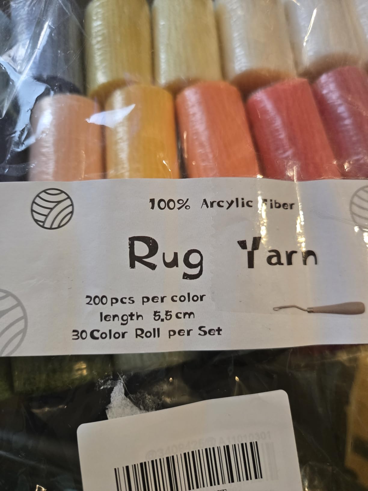 30 Assorted Colorful Yarn Bundles, Latch Hook Rug Precut Colorful Yarn | Ideal for DIY Knitting Craft for Tapestry Knotted Rug Making customer photo 2