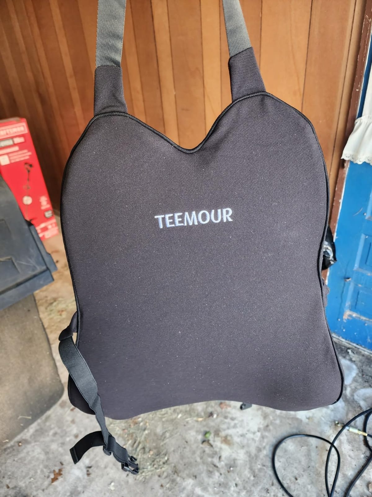 Teemour Lumbar Support Pillow for Car Seat, Memory Foam Back Support Pillow with Adjustable Straps, Medium Soft Car Back Cushion for Driving, Truck, SUV, Office Chair, Black customer photo 2