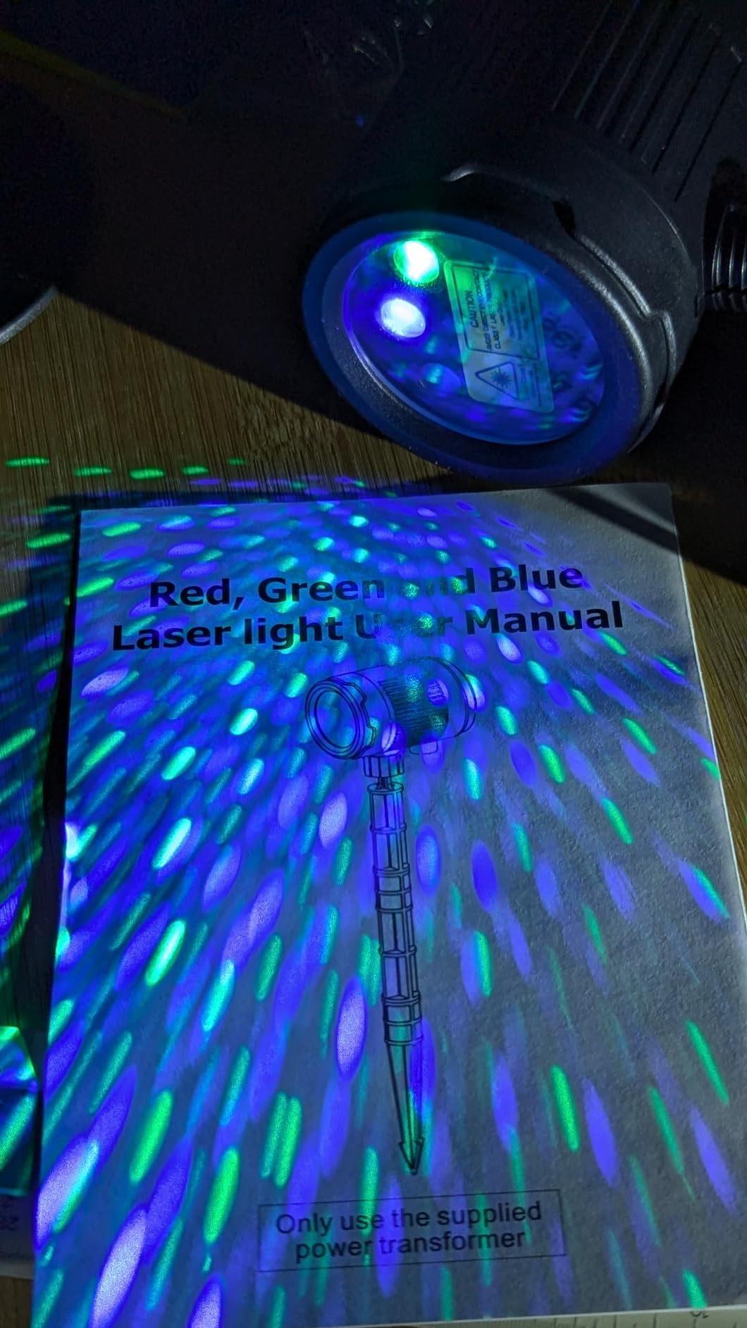 Christmas Laser Projector Light Outdoor: RGB 3 Colors Firefly Moving Laser Lights, IP65 Waterproof Star Projector Lights Show customer photo 2