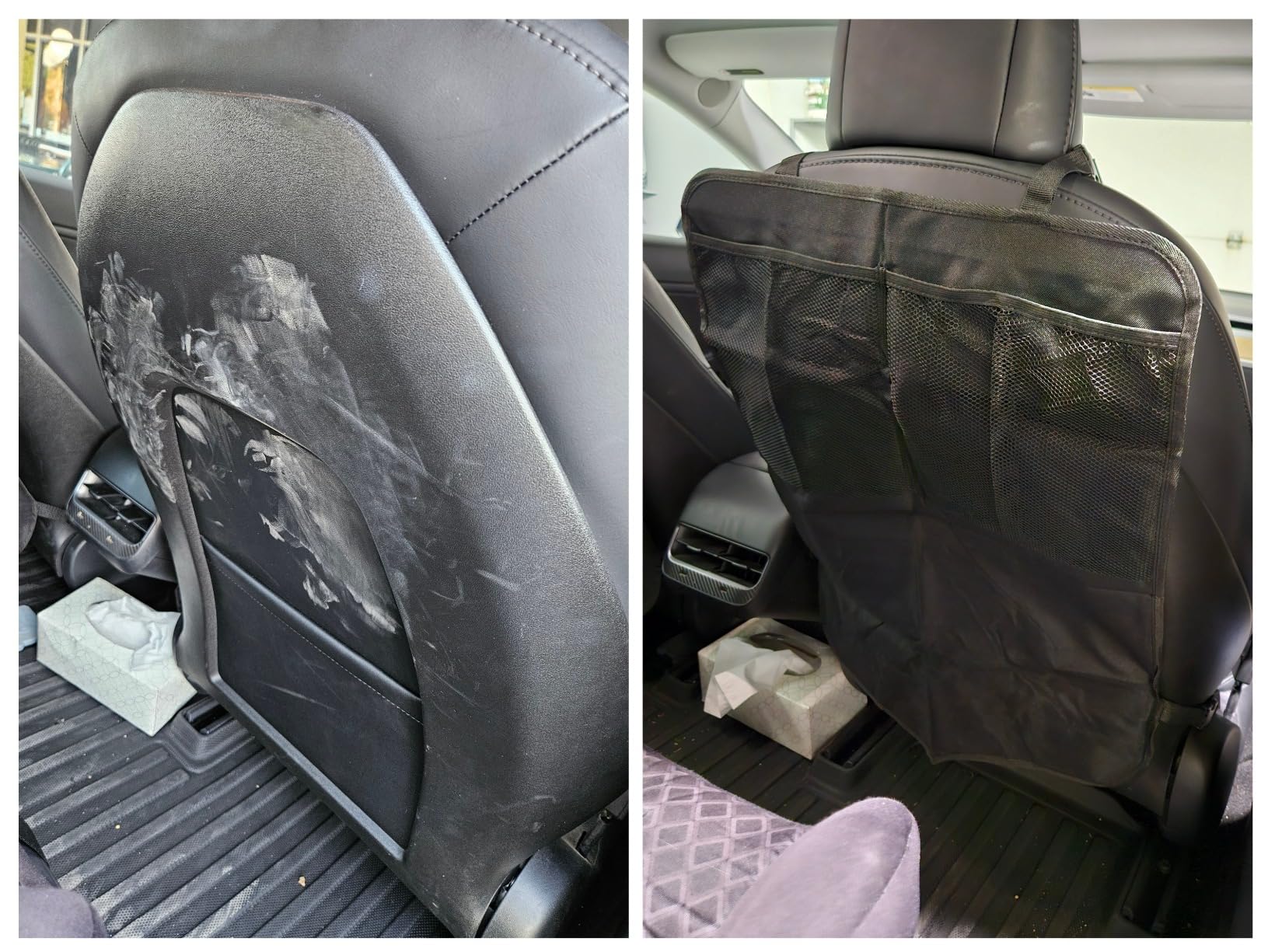 2 Pack Kick Mat Backseat Protector, Car Seat Back Protectors with 2 Pocket Storage Organizer customer photo 1