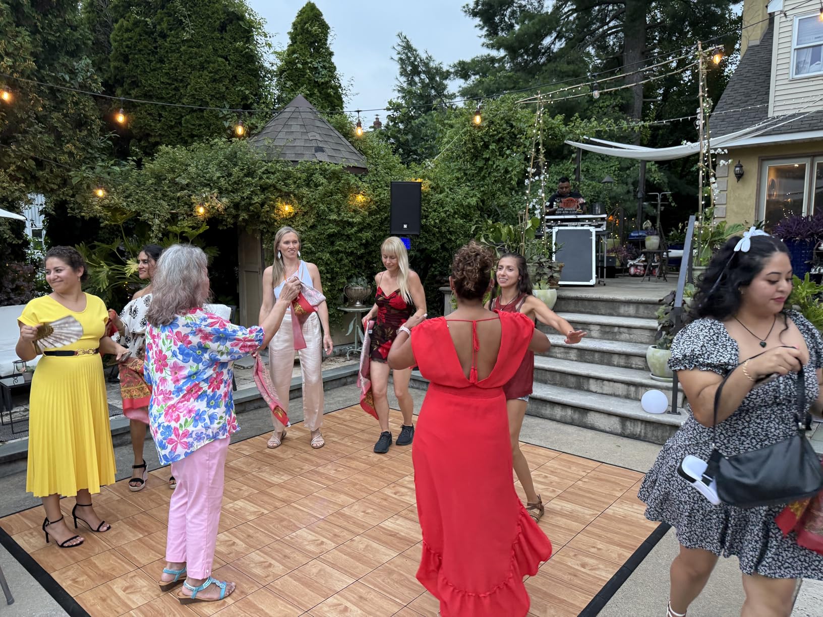 SnapLock Portable Dance Floor, Interlocking Dance Floor Tiles | Lightweight Plastic Modular Kit (5'x5') customer photo 2