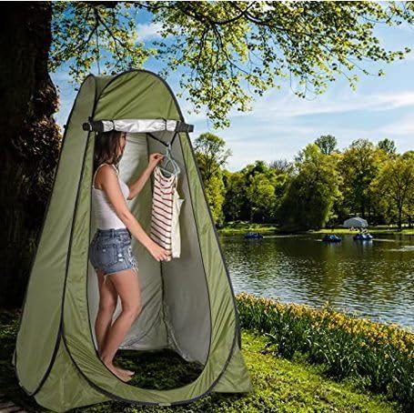 Portable Hot Shower for Camping Shower Tent Kit, 1000W Immersion Heater, Rechargeable Camping Shower Pump, Pop Up Shower Tent with 6.6 Gallons Folding Bucket for Adults Outdoor customer photo 2