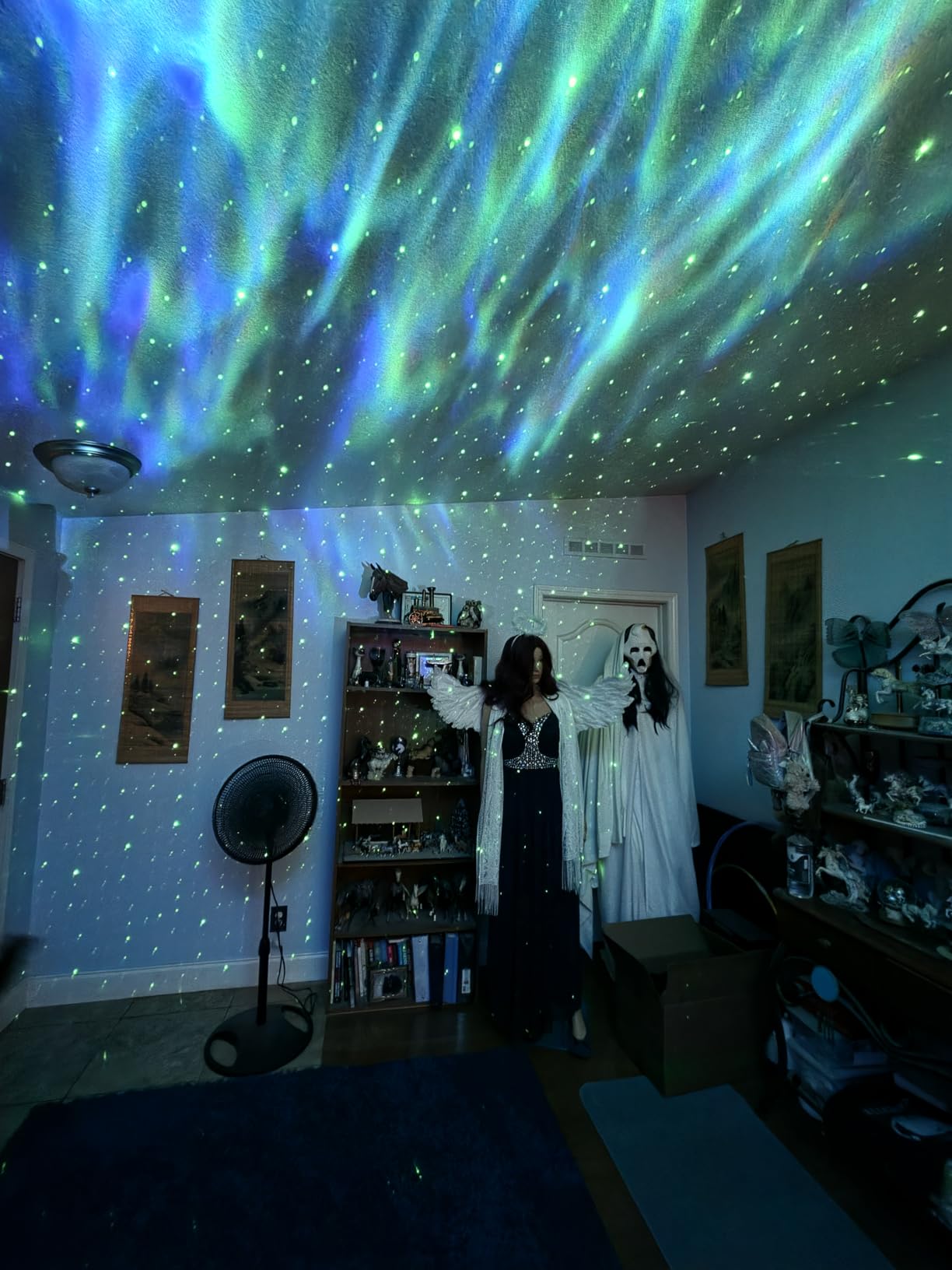 One Fire Galaxy Projector,15 Colors,Gifts for Girls&Women&Boys,White Noise | Birthday,7 Brightness,Green Star,4 Speed,Bluetooth,Romote,Timer,Teen Bedroom Decor,Relax,Party,Led Lights,Lava Lamp customer photo 2