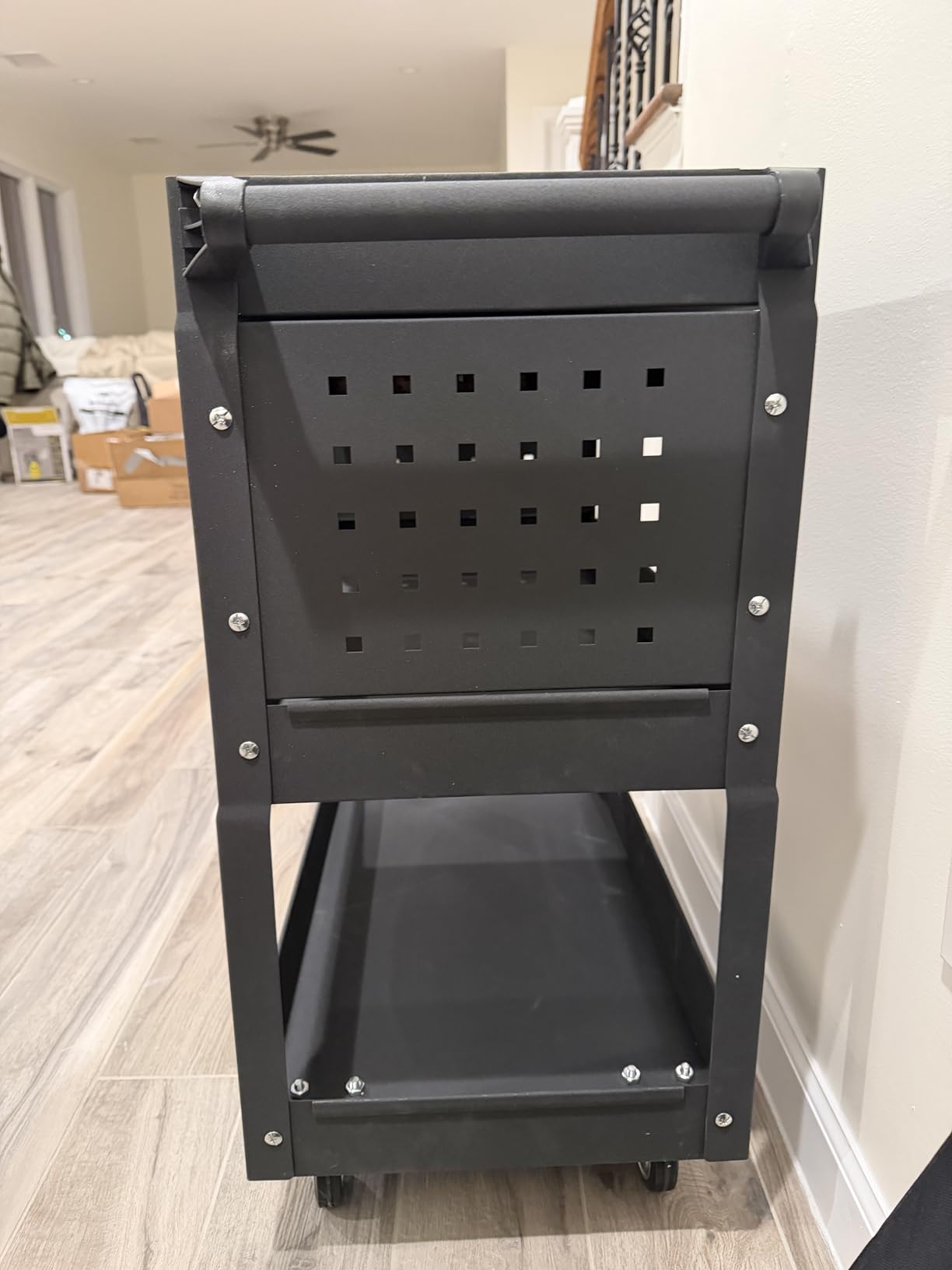 3 Tier Heavy Duty Rolling Tool Cart with Drawers, Large Storage Utility Cart on Wheels for Garage, Warehouse, Repair Shop (Black) customer photo 1