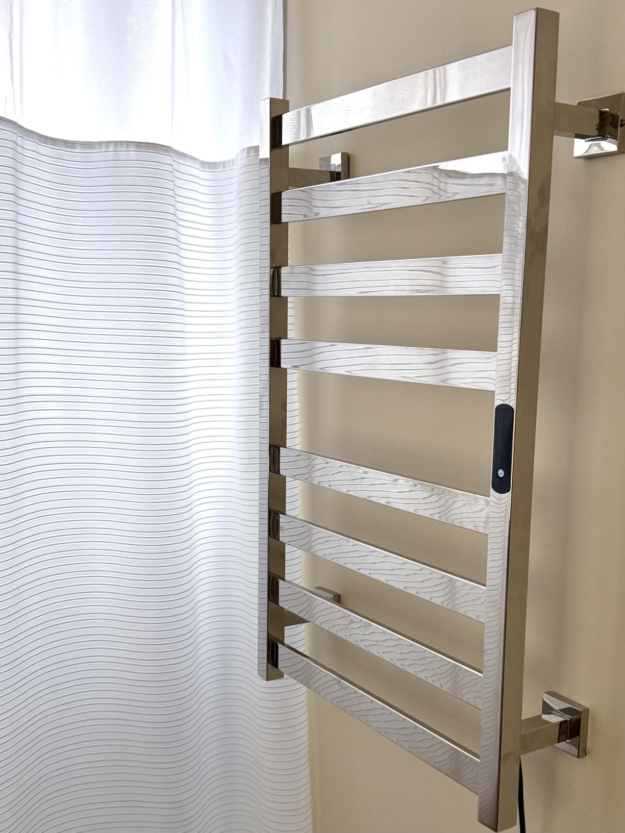 Towel Warmer, Towel Heater Rack for Bathroom, 8-bar Electric Towel Dryer Wall-Mounted Plug-in Bath Heater, 304 Stainless Steel Hot Towel Rack with Timer and Smart Temperature Control customer photo 2