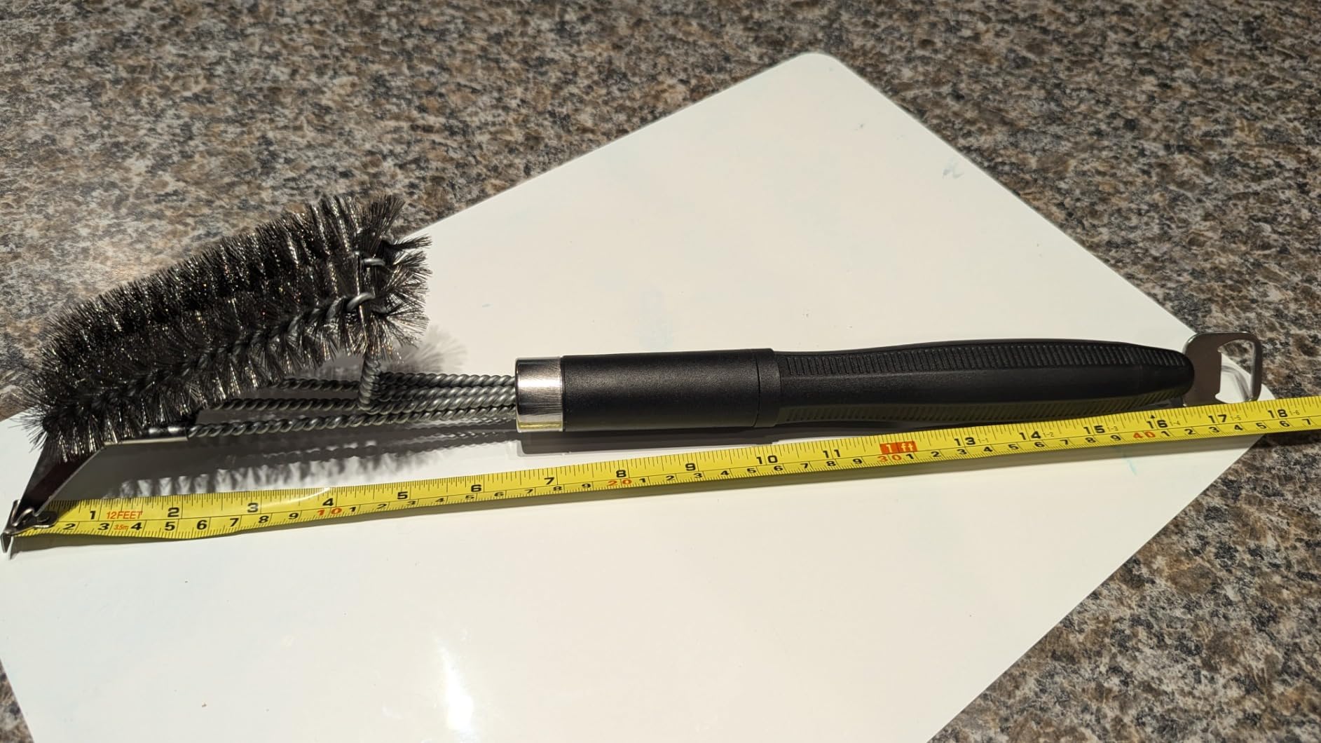 Grill Brush and Scraper-18 Adjustable Handle Safe BBQ Grill Brush for Outdoor Grill-Deep BBQ Cleaning Brush wih Bottle Operner Extra Strong Grill Cleaner Accessories for Gas/Charcoal Grilling Grates customer photo 1