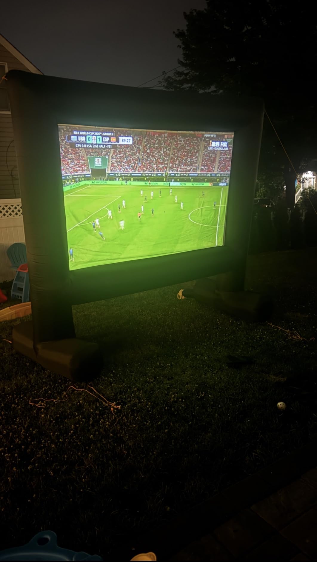 Estgora 19FT Inflatable Projector Screen for Outside, Blow Up Movie Screen Outdoor, Inflatable Movie Screen with Air Blower, Front & Rear Projection Screens for Outdoor Movie Night Backyard Pool Fun customer photo 2