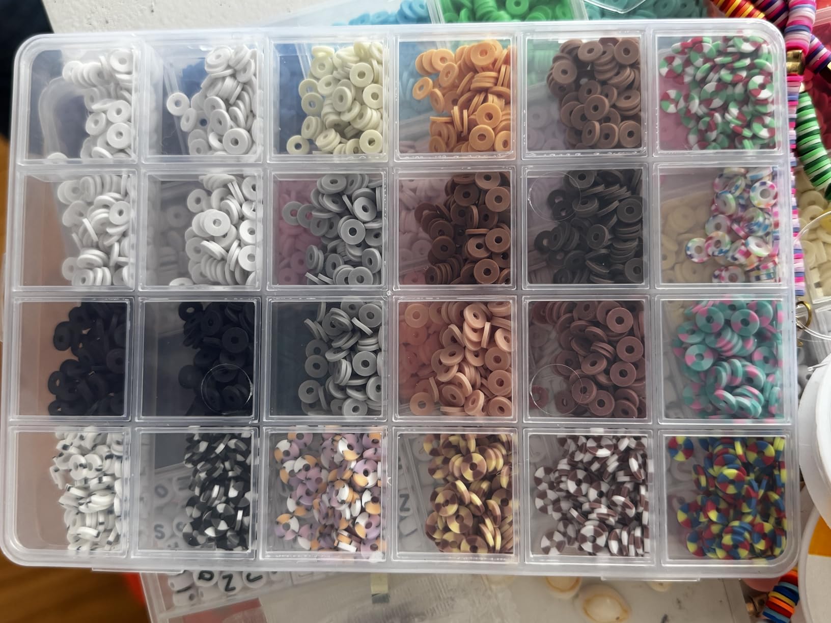 wuzoe Friendship Bracelet Kit, 16888pcs, 96 Colors Polymer Clay Beads & 1200 Letter Beads, Bracelet Making Kit for DIY Jewelry Making & Friendship Bracelet Making customer photo 2
