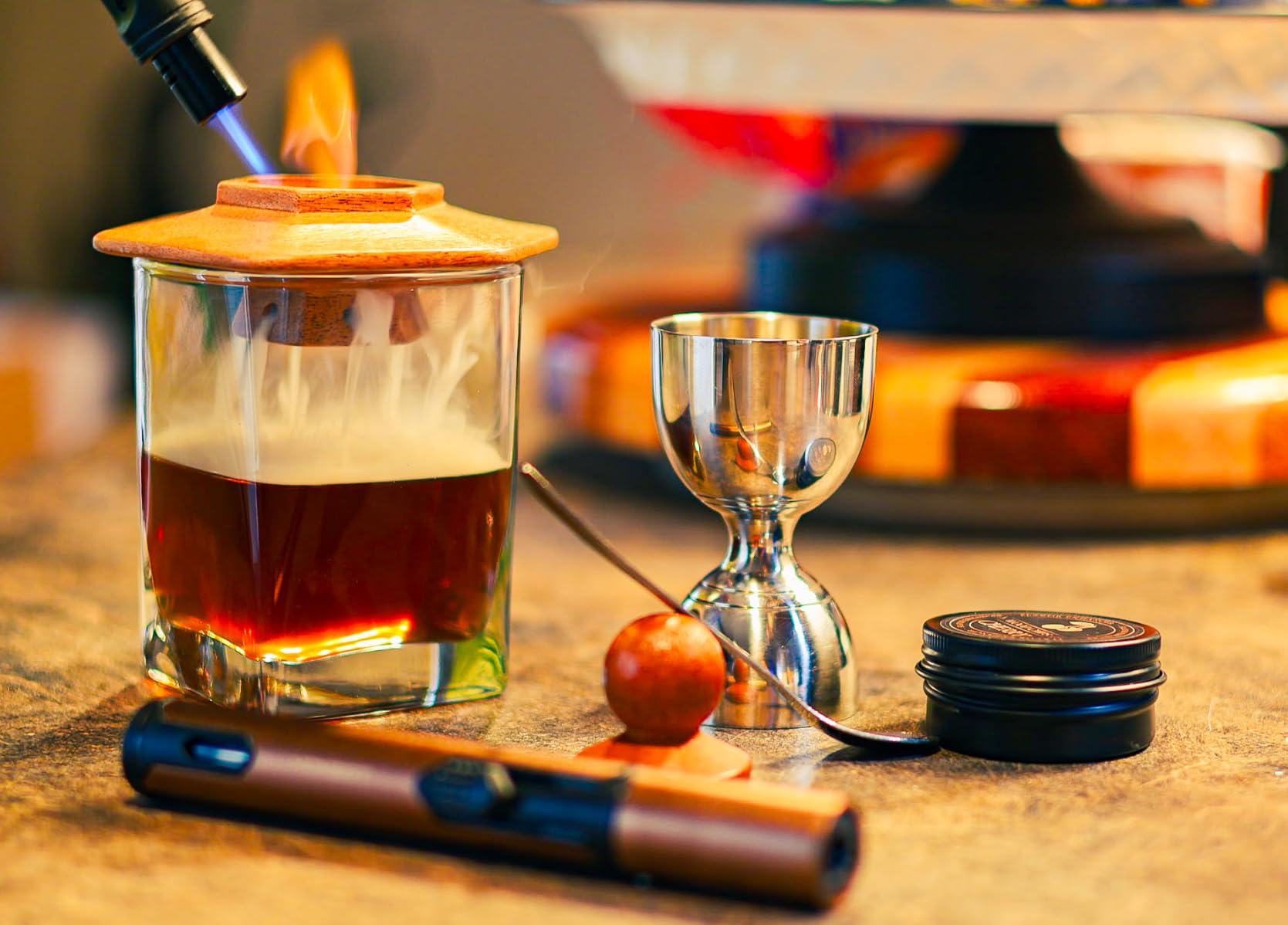 23Pcs Whiskey Smoker Kit with Torch - 12 Wood Chips, Ice Ball Mold, Cocktail Smoker Infuser Kit, Old Fashioned Drink Smoker Kit, Birthday Bourbon Whiskey Gifts for Men, Dad, Him, Valentine's Day Gifts customer photo 1