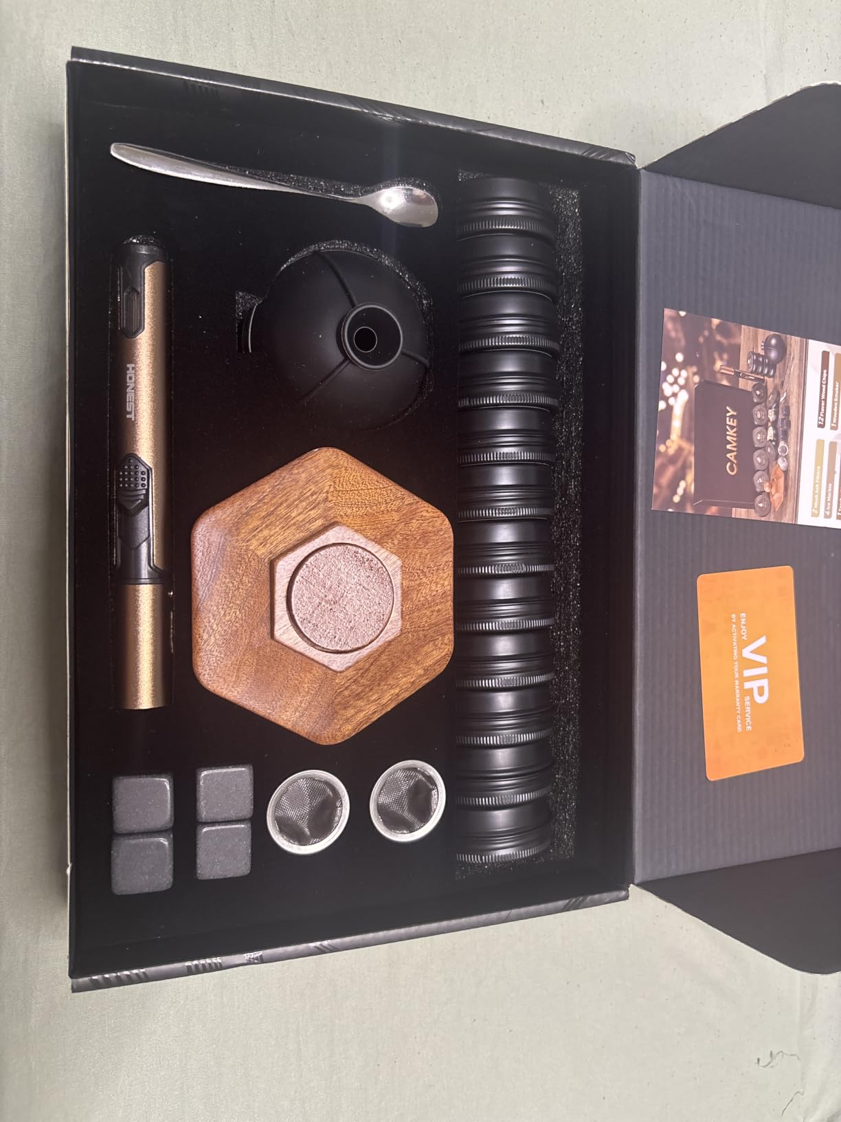 23Pcs Whiskey Smoker Kit with Torch - 12 Wood Chips, Ice Ball Mold, Cocktail Smoker Infuser Kit, Old Fashioned Drink Smoker Kit, Birthday Bourbon Whiskey Gifts for Men, Dad, Him, Valentine's Day Gifts customer photo 2