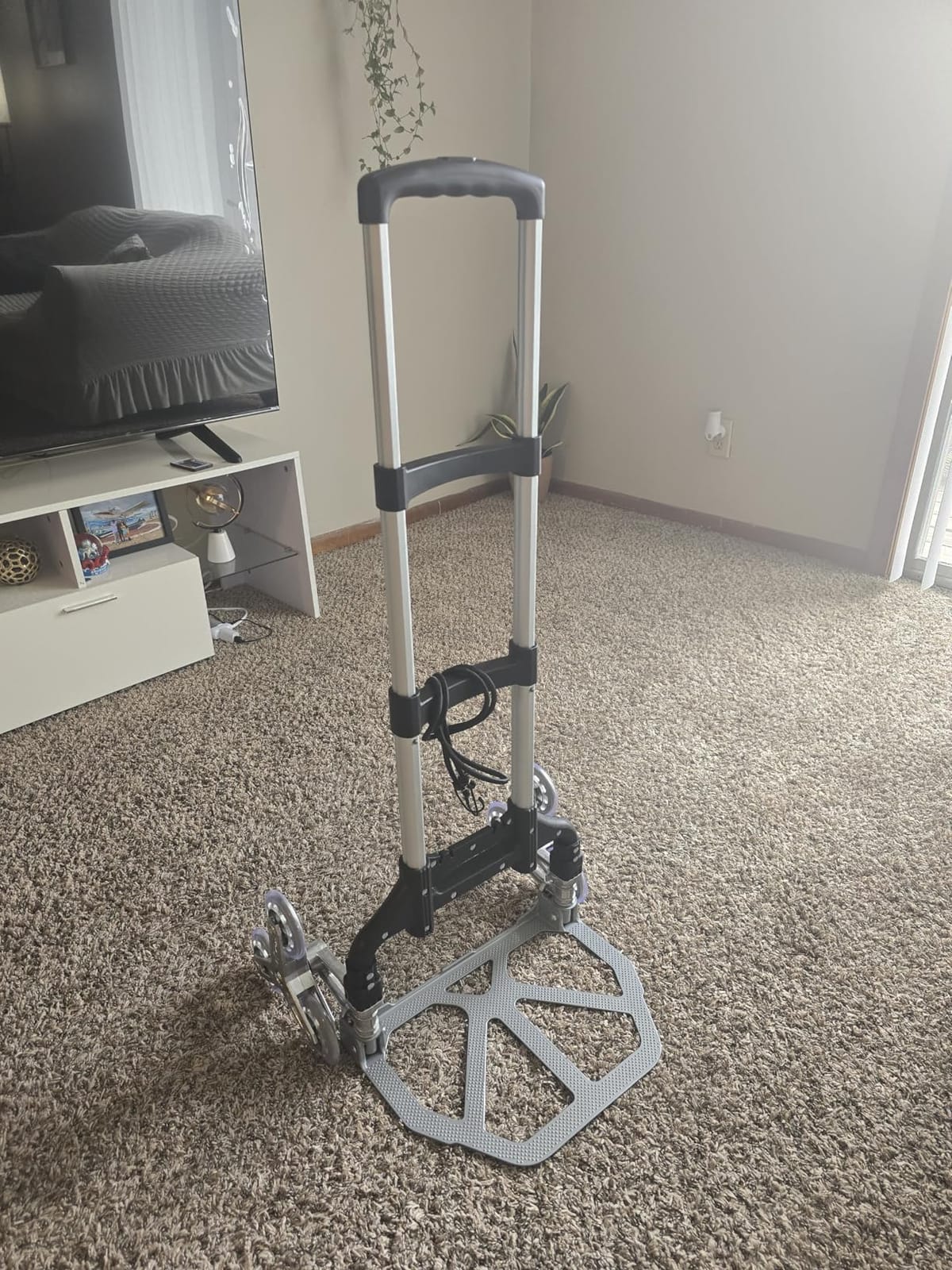 200LBS Stair Climbing Cart, Folding Hand Truck Dolly, Grocery Shopping Cart with Mute Wheels, Aluminum Hand Truck for Luggage, Travel, Shopping customer photo 1