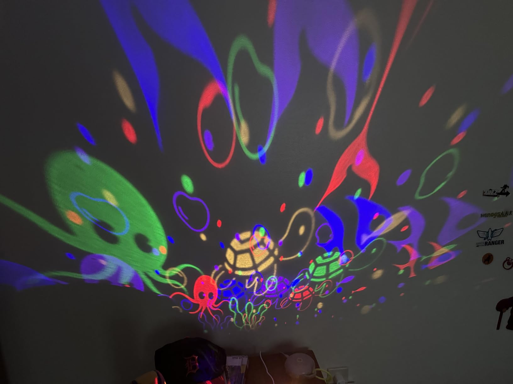 COOLNIGHT Boy Room Decor, 93 Lighting+3 Films Toddler Room Decor, Remote+Dimmable+360 Slient Nightlight for Baby Nursery, Starry Night Light Up Toys, Moon Projector (White) customer photo 2