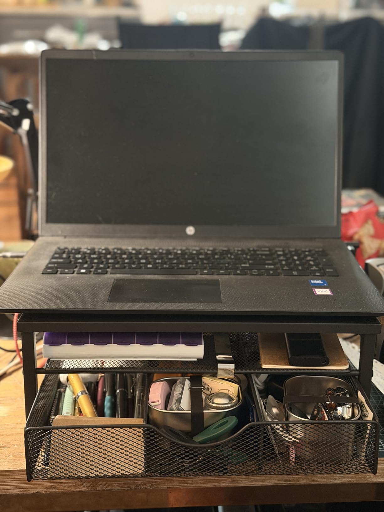 gianotter Computer Monitor Stand Riser with Drawer | Desk Organizers and Accessories Workspace Desktop Organizers Storage for Printer Stand (Black) customer photo 1