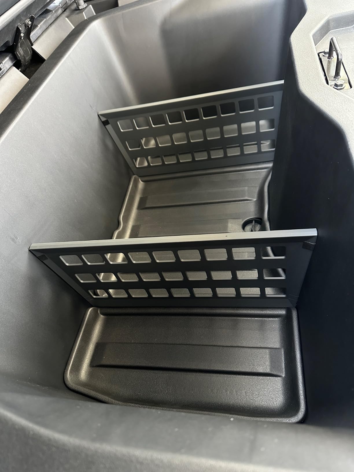 2PCS Gear Locker Dividers for Tesla Cybertruck 2024-2026 Truck Bed Divider Trunk Lower Bed Storage Molle Panel Dividers Cybertruck Accessories PP Material Powder Coated Finish customer photo 1