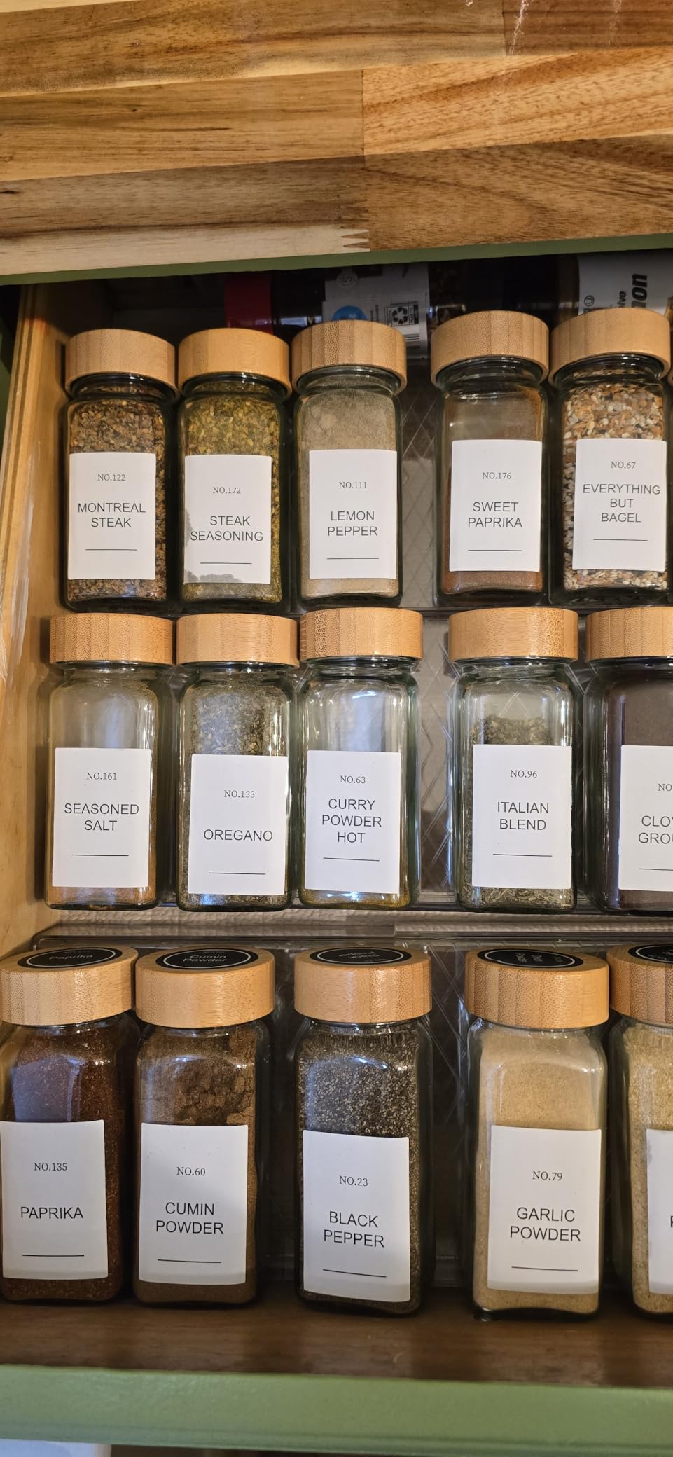 PanPanPal Spice Drawer Organizer, 8 Pack Clear Seasoning Organizer Rack | Expandable From 11