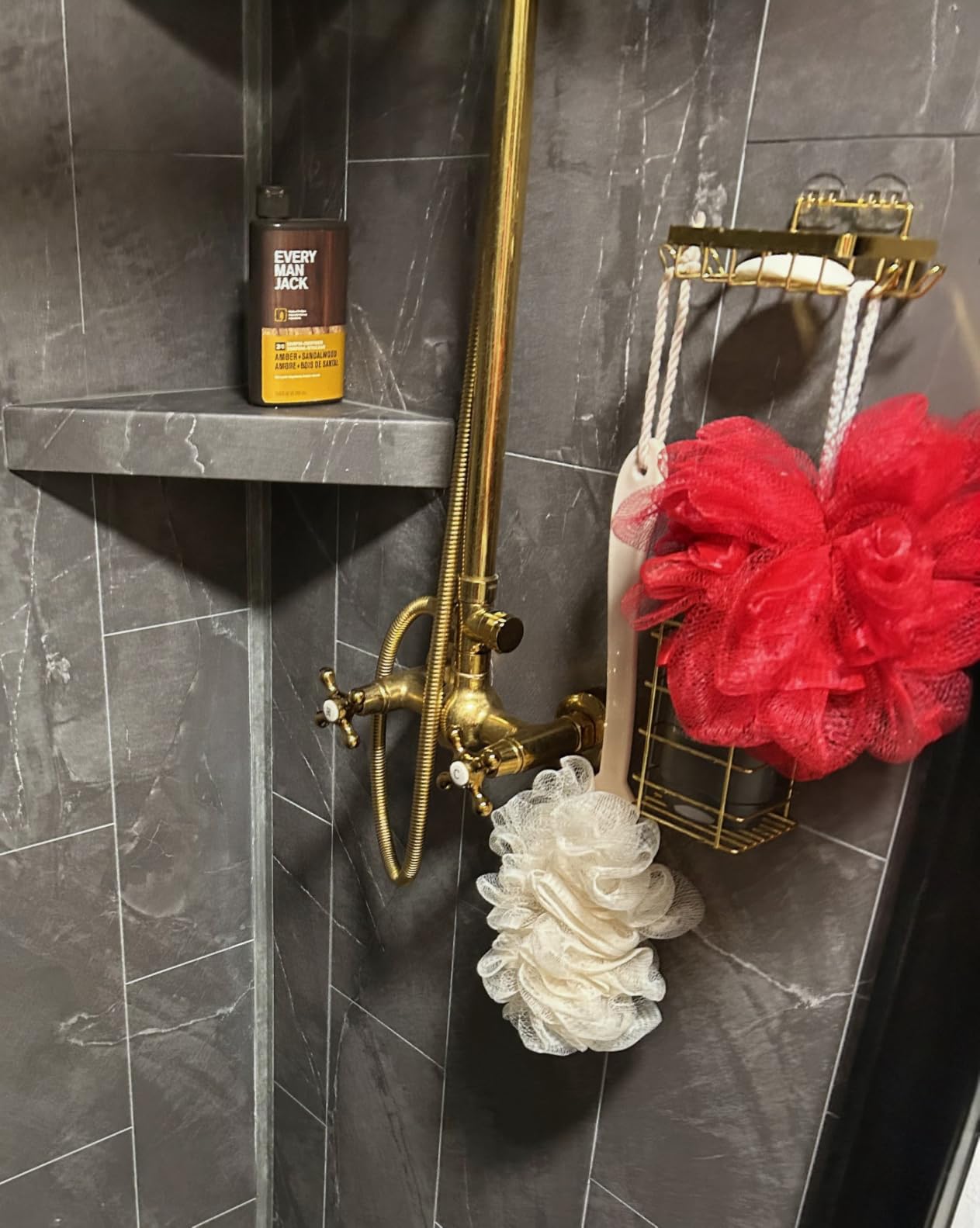 Palisade Vinyl Shower Surround Kit 78in x 60in x 36in, Urban Coast | Waterproof PVC wall panels, grout-free design, coordinating trim, shelves, adhesive and sealant included customer photo 1