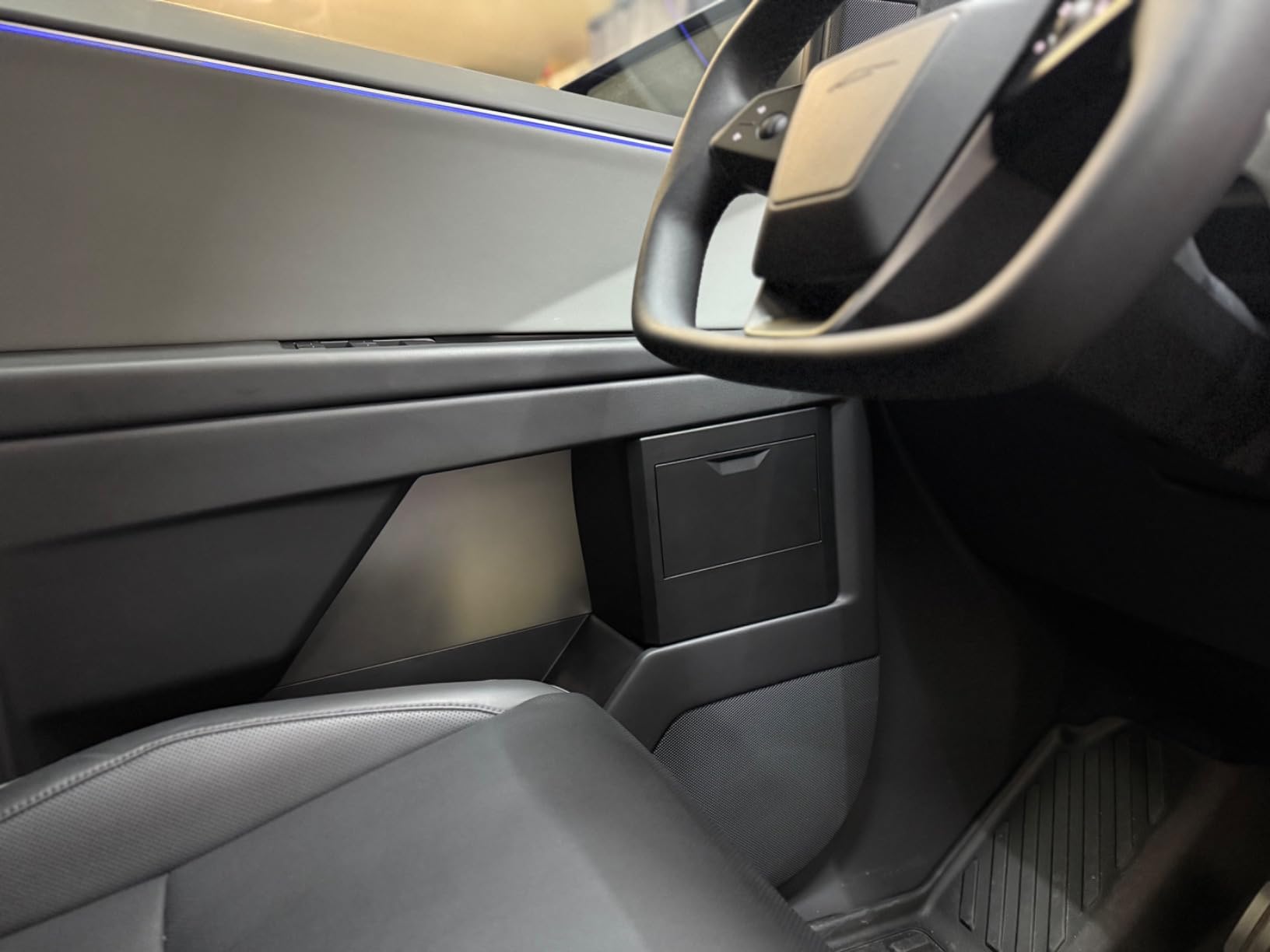 Pop-Up Door Organizer for 2024-2026 Tesla Cybertruck Accessories | Fit 2024-2026 Dual Motor/Premium AWD & Cyberbeast, 2PCS Hidden Side Door Storage Boxes Feature Pop-Up Lids & Silicone Pads customer photo 2