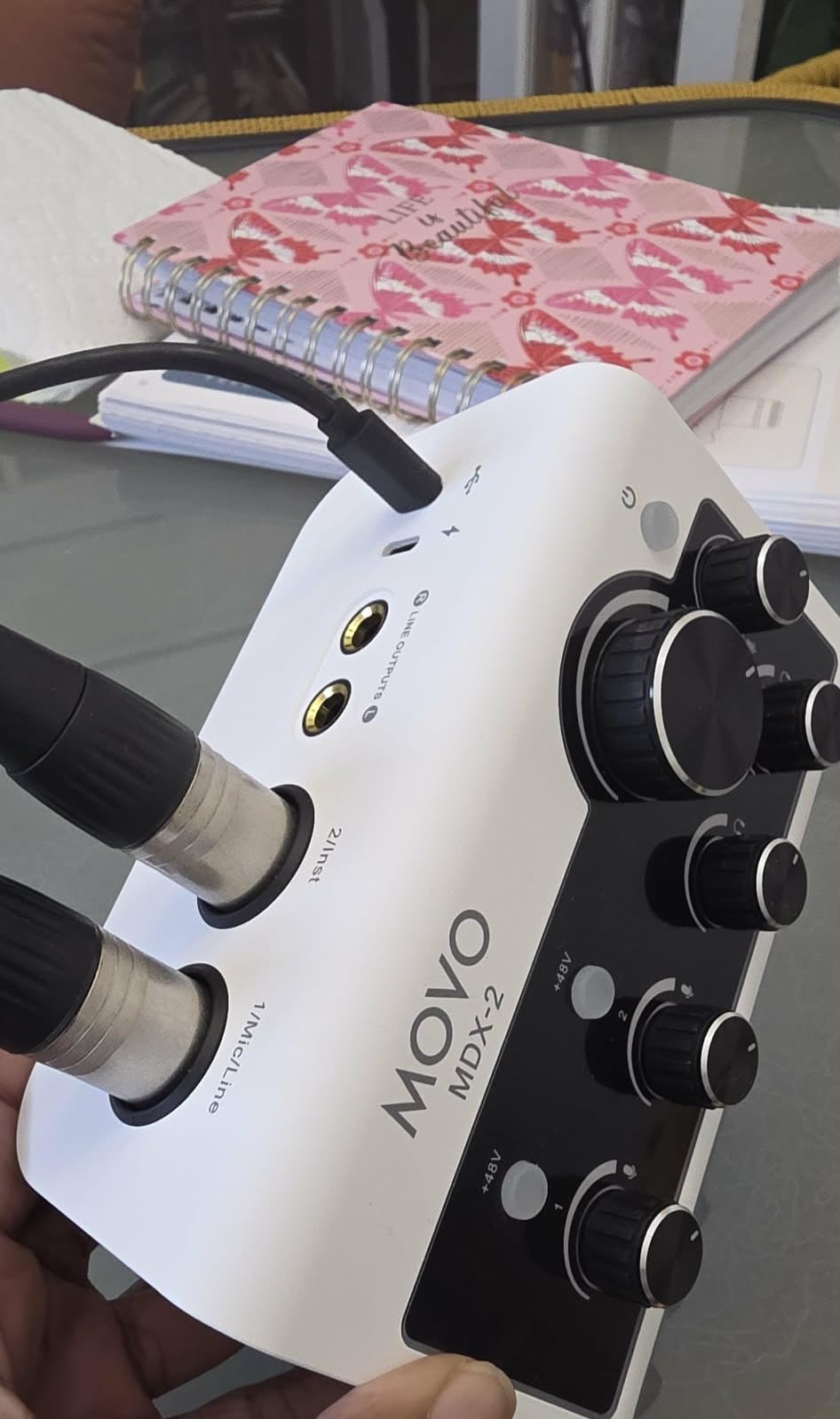 Movo Portable Podcast Equipment Bundle for iPhone/Android Phones - Podcast Kit with Audio Interface, 2 CastMic Dynamic Mics, 2 Stands customer photo 2