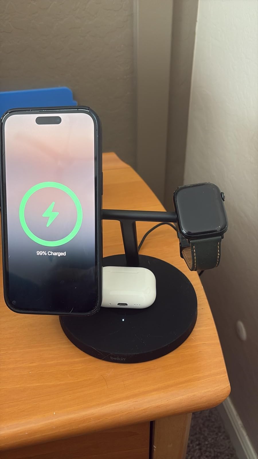 Belkin Qi2 15W Wireless Charging Station, 3 in 1 iPhone Charger with MagSafe Compatible customer photo 2