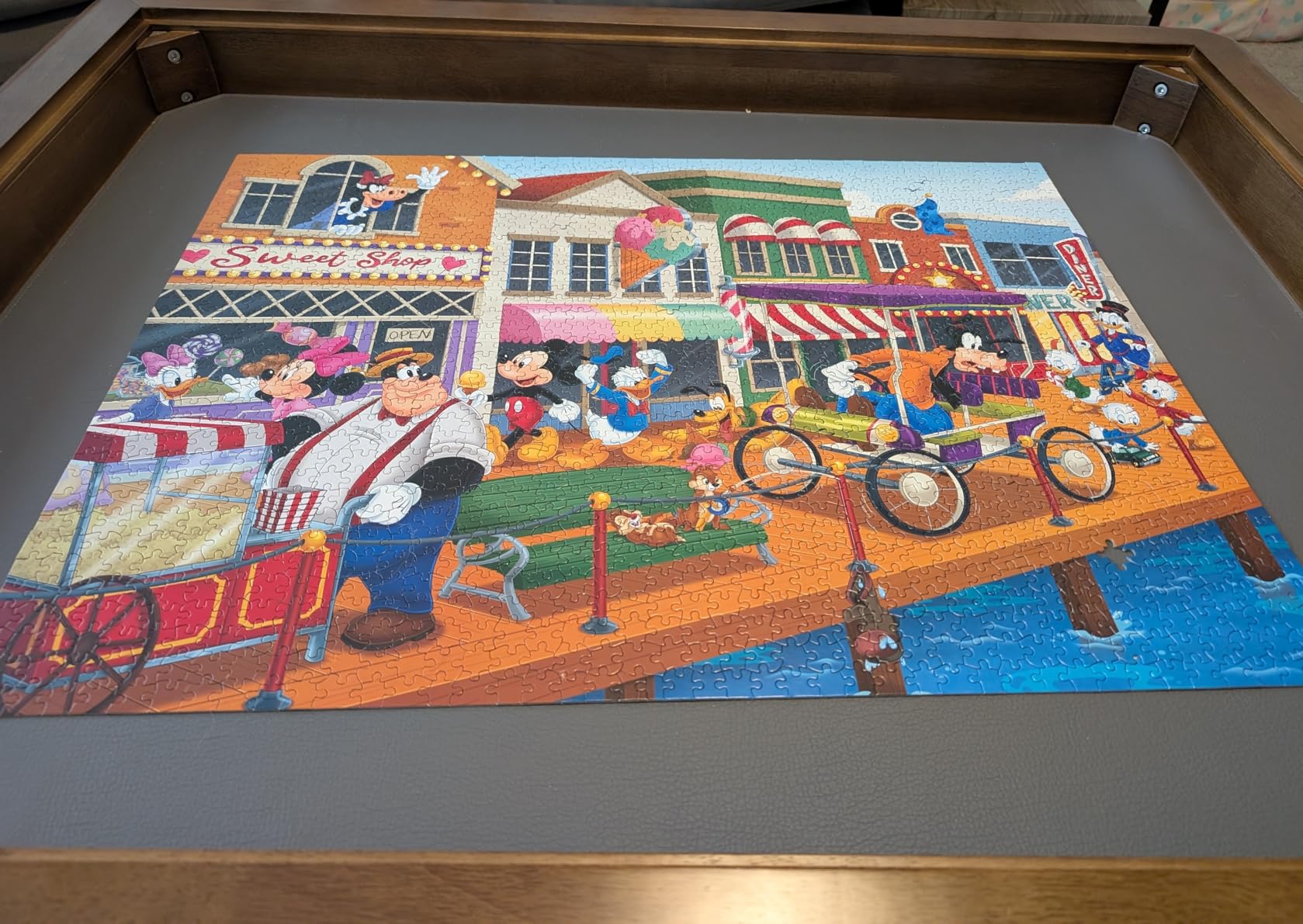 Board Game Coffee Table with Removable Table Top, Seats 4 Players with 3ft-7in x 2ft-9in Play Area, Includes Play Mat and Detachable Cup Holders, Minimal Assembly Required customer photo 2
