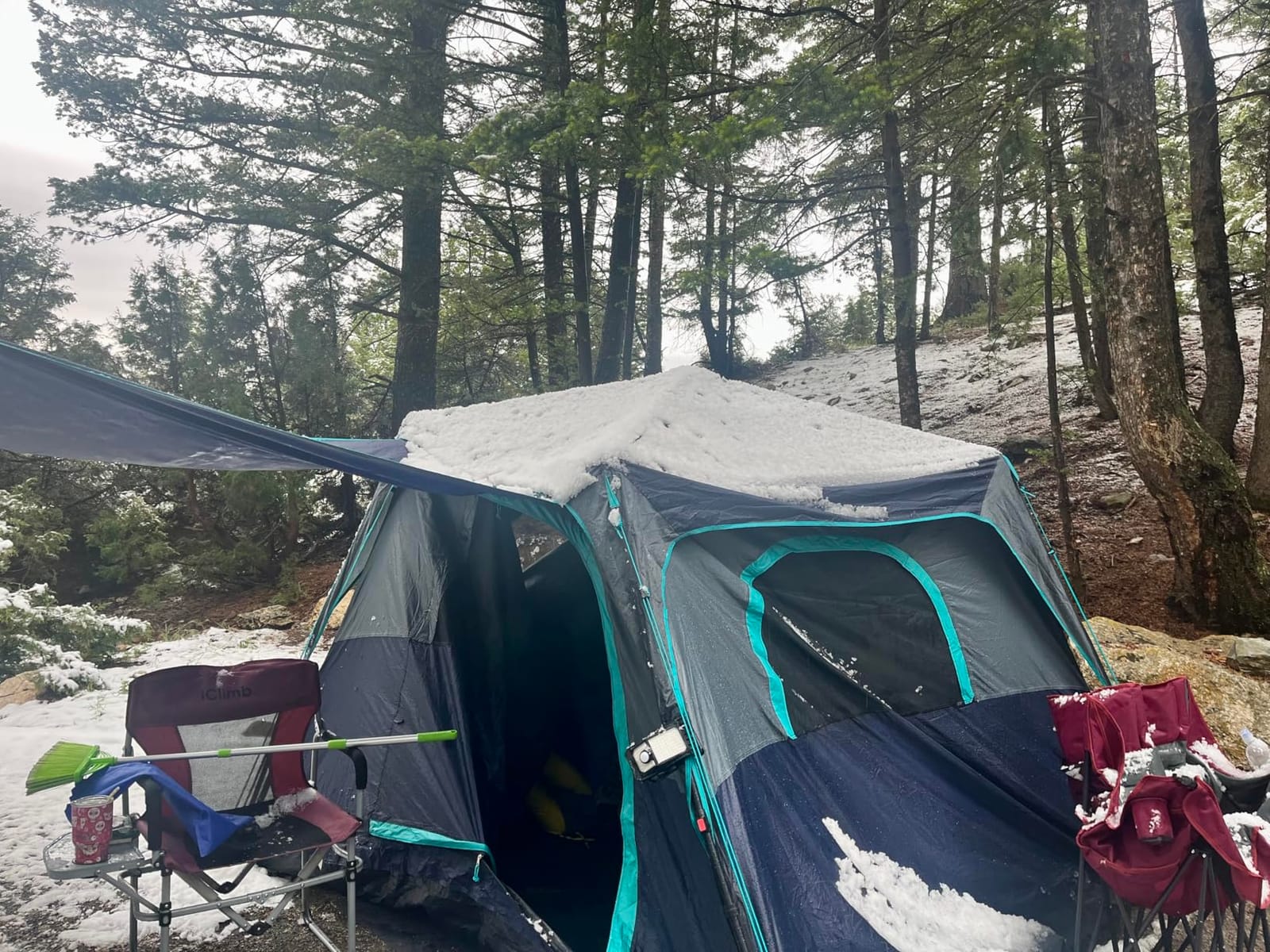 TIMBER RIDGE 6 Person Blackout Design Camping Tent, 60s Easy Setup Instant Cabin Tent for Family with Rainfly, Water-Resistant, 9' x 9' x 72