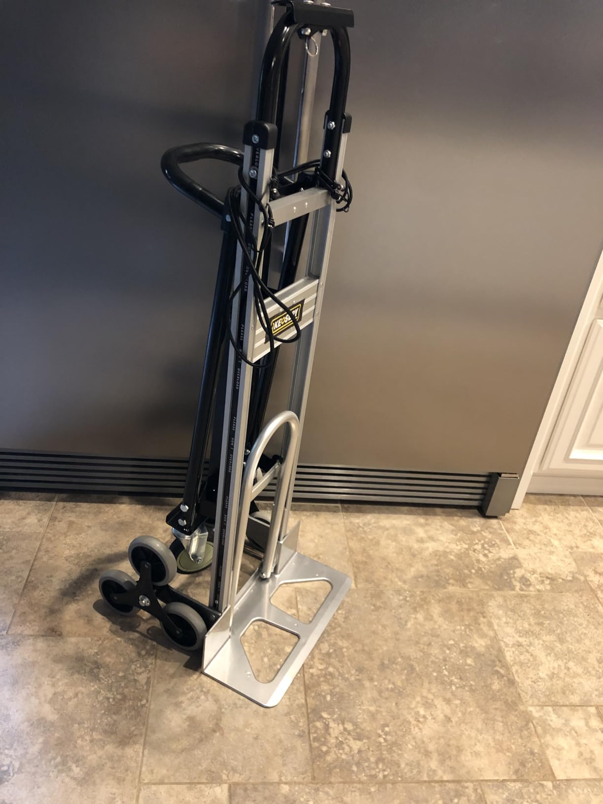 3 in 1 Industrial Convertible Hand Truck Dolly 1000 LBS Capacity | Heavy Duty Stair Climbing Dolly Cart, Aluminum Foldable Platform Utility Cart with Wheels for Transport, Moving, 3 Positions customer photo 2