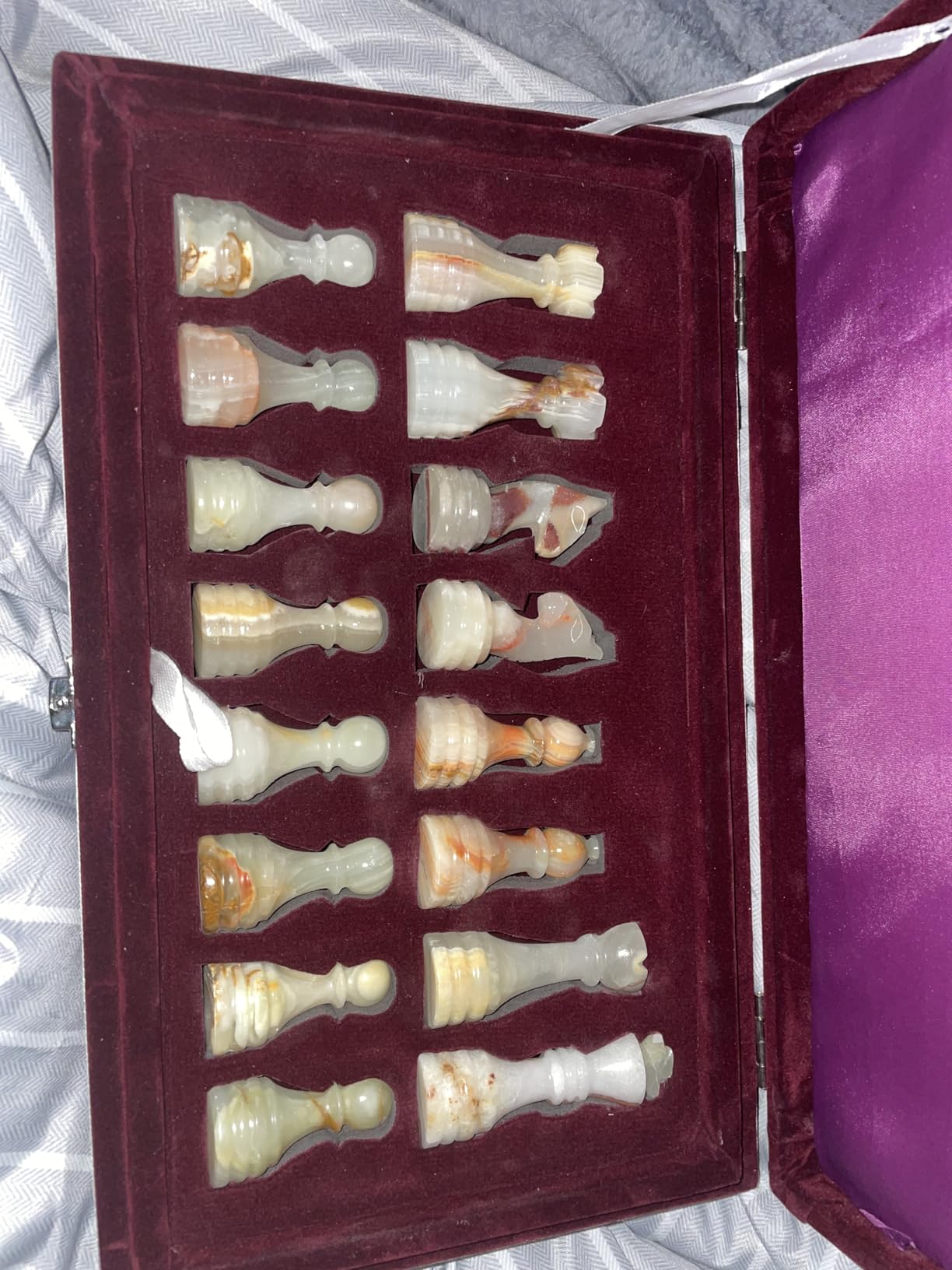 Handcrafted Premium Marble Chess Pieces Set Elegant 32-Piece Replacement for 12-15 Inch Chess Boards with Storage Box (Black and White) customer photo 1