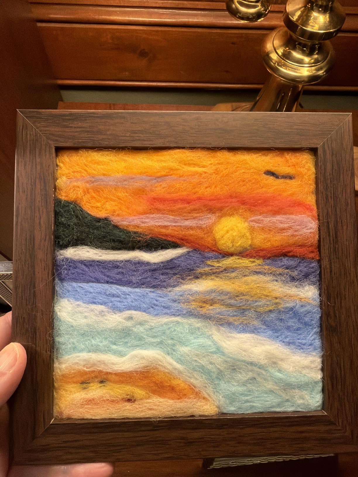 QMNNMA Needle Felting Kits for Beginners, Needle Felt Painting Kit, Wool Felting Kit with Picture Frame, Foam Pad, Felt Cloth, and Instructions, Used for Home Decoration, Art Craft customer photo 2
