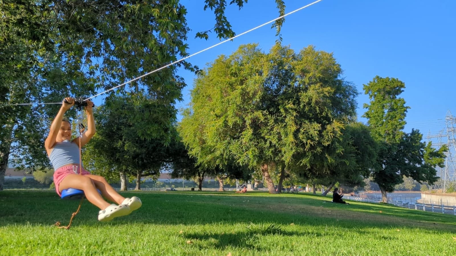 Zip Line Kit for Kids Adults : Up to 380Lbs 250FT Quick Tighten Zipline for Backyard Outdoor with 100% Rust Proof Removable Trolley Seat Spring Brake customer photo 2