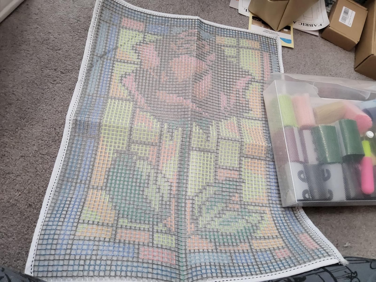 Latch Hook Kits for Adults Kids Rug Tapestry Kits with Printed Canvas DIY Embroidery Kits Festival Gifts Home Decoration (Flower) customer photo 2