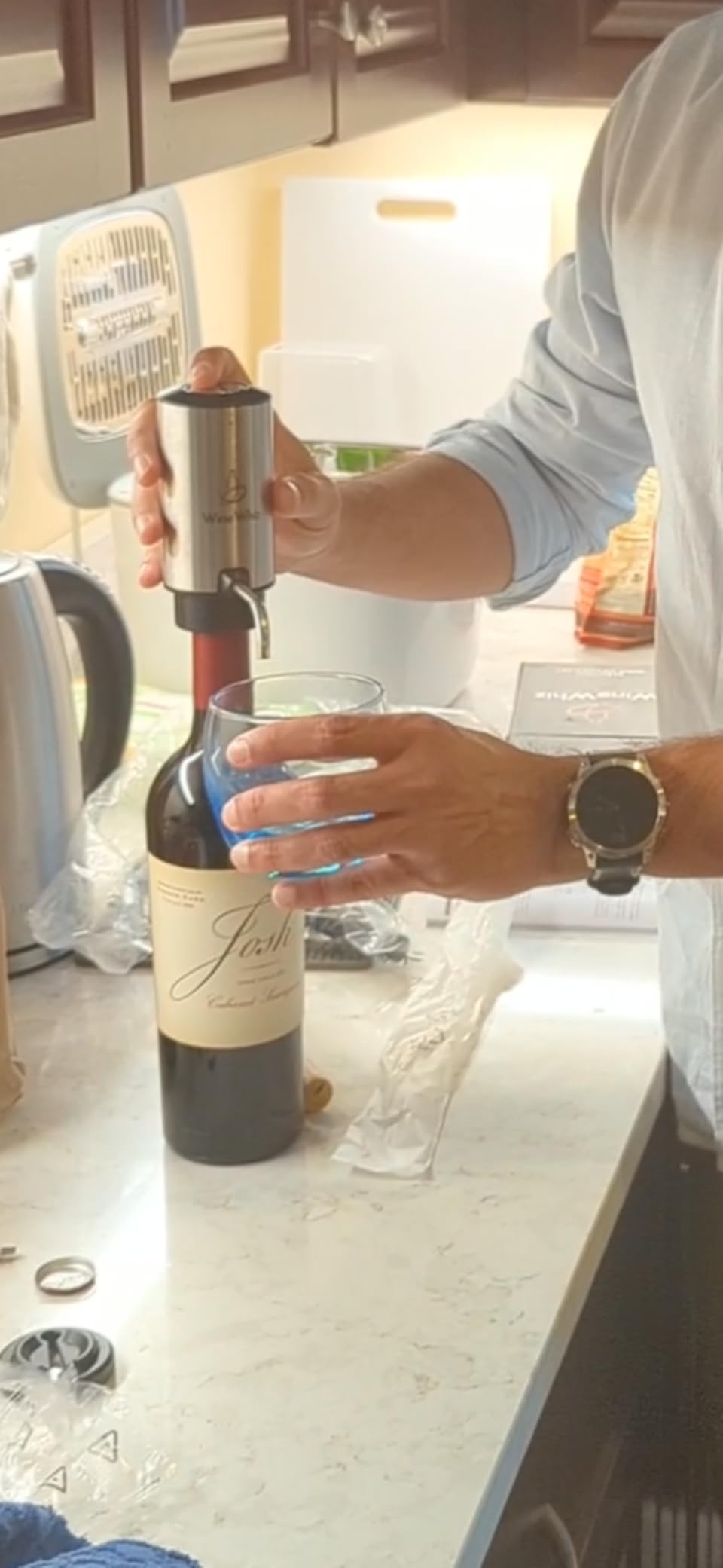 Electric Wine Aerator & Opener Set with Accessories, Rechargeable Automatic Corkscrew, Aerator, Dispenser, Foil Cutter Tool, Stopper, Wine Lovers Gift for Housewarming, Birthday, Registry, Anniversary customer photo 2
