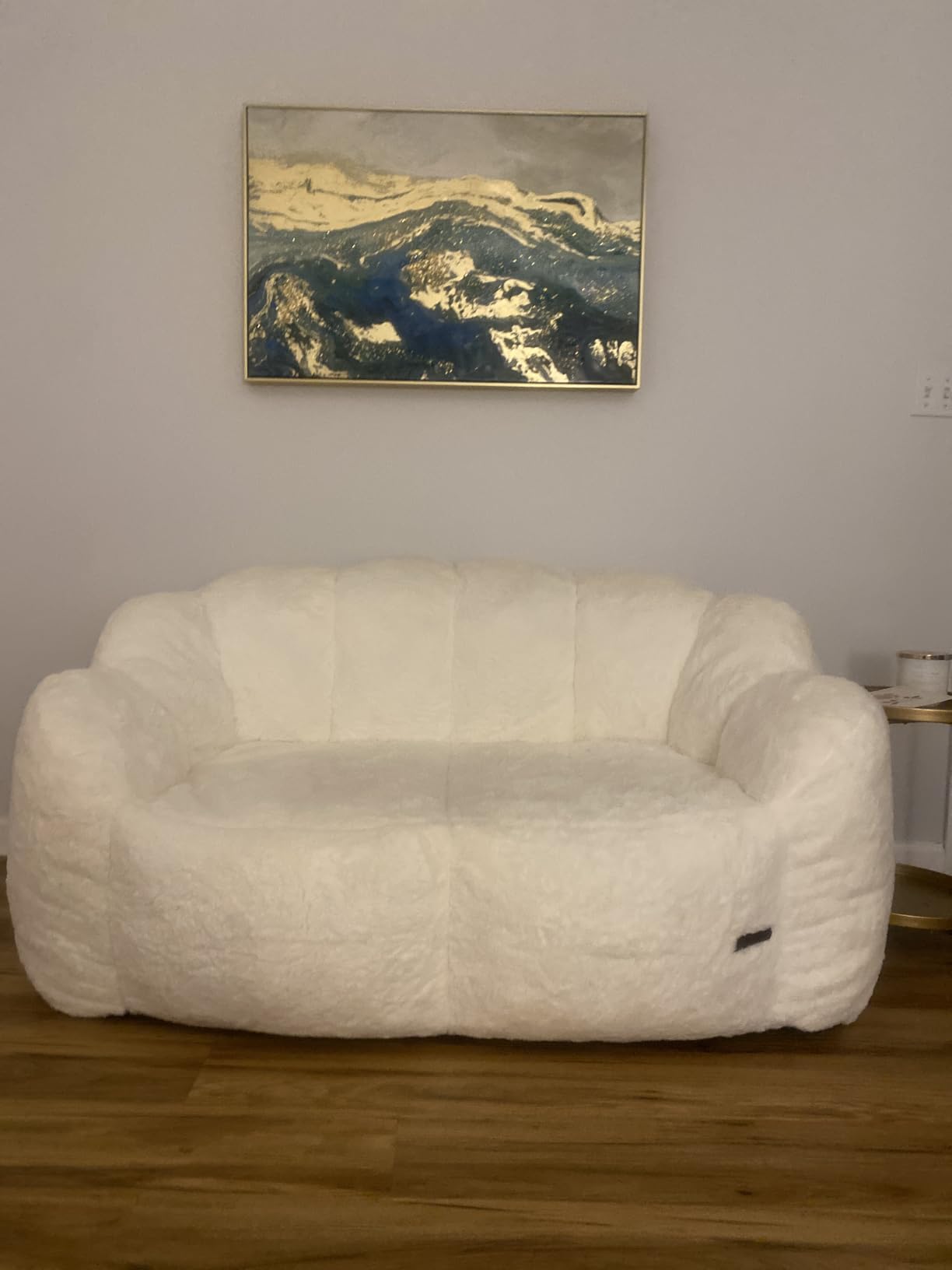 MAXYOYO Bean Bag Chair for Adults, Floral Shaped Bean Bag Sofa | Ultra Soft Faux Fur Floor Sofa, Large Reading Chair for Living Room Bedroom, Dark Grey, Double customer photo 1