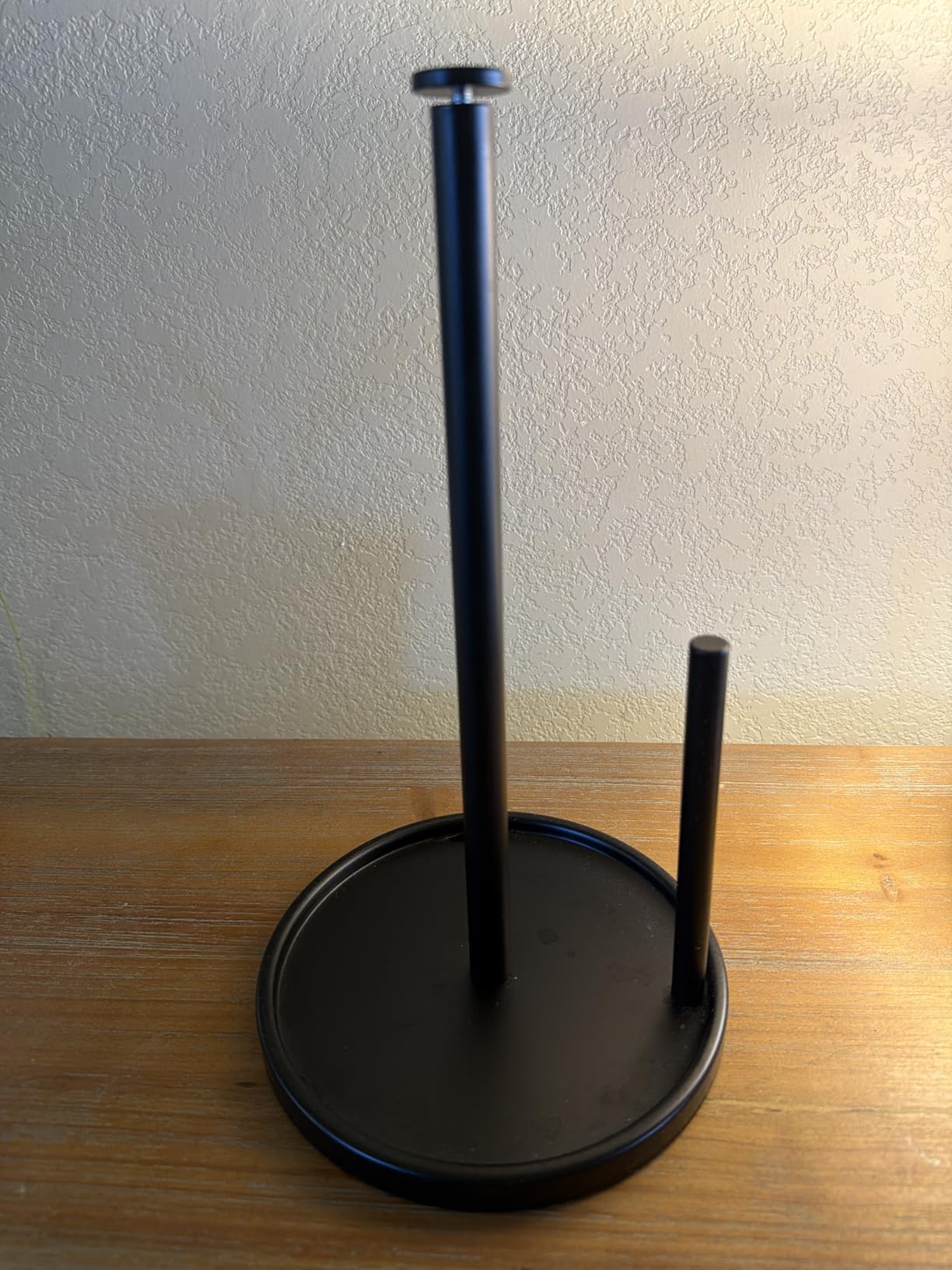 Paper Towel Holder Countertop, Standing Paper Roll Holder with Anti Slip Weighted Base, Stainless Steel Freestanding Paper Towel Holder for Kitchen, Black customer photo 1