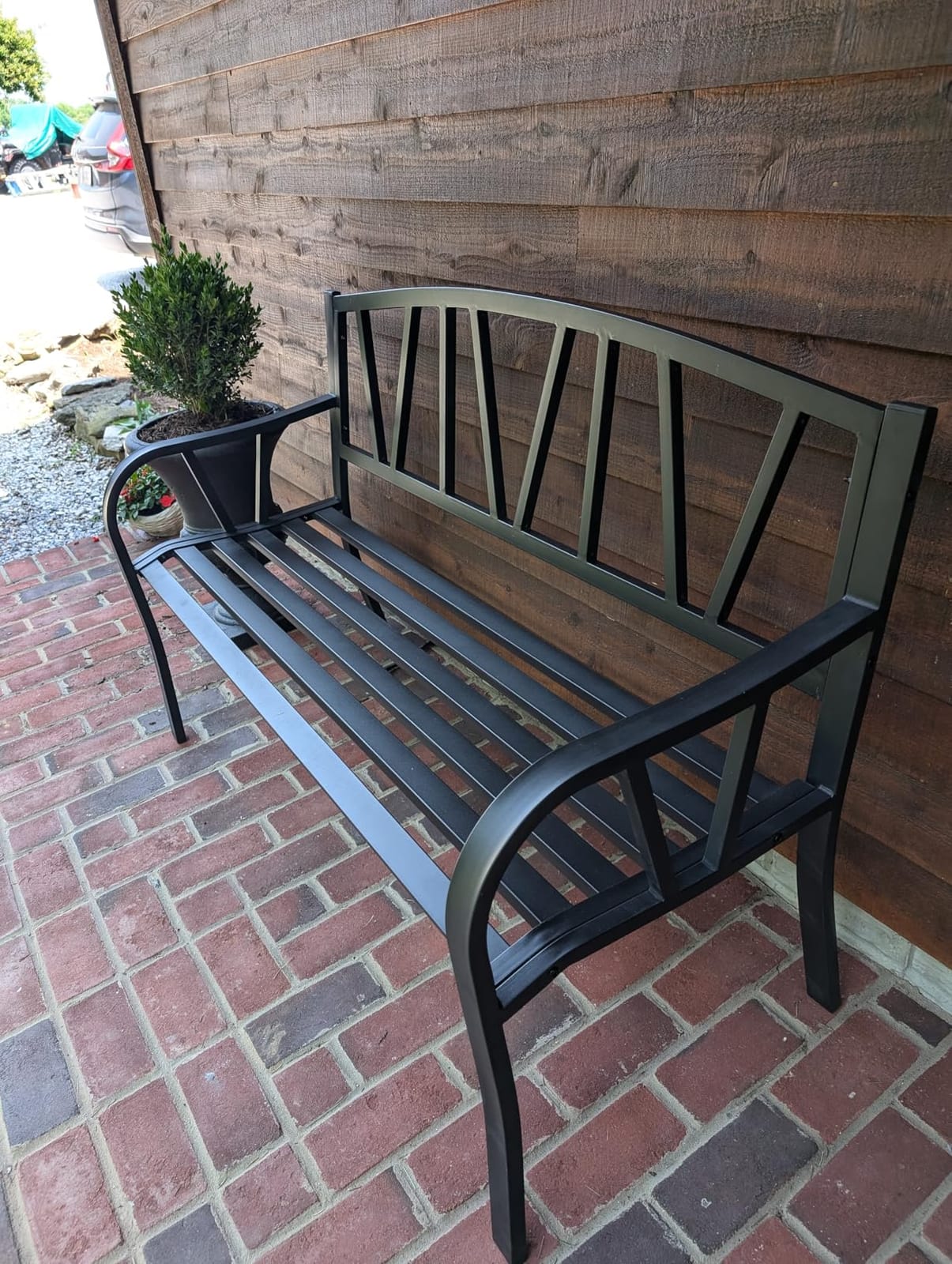 2 in 1 Metal Bench Patio Bench, 59
