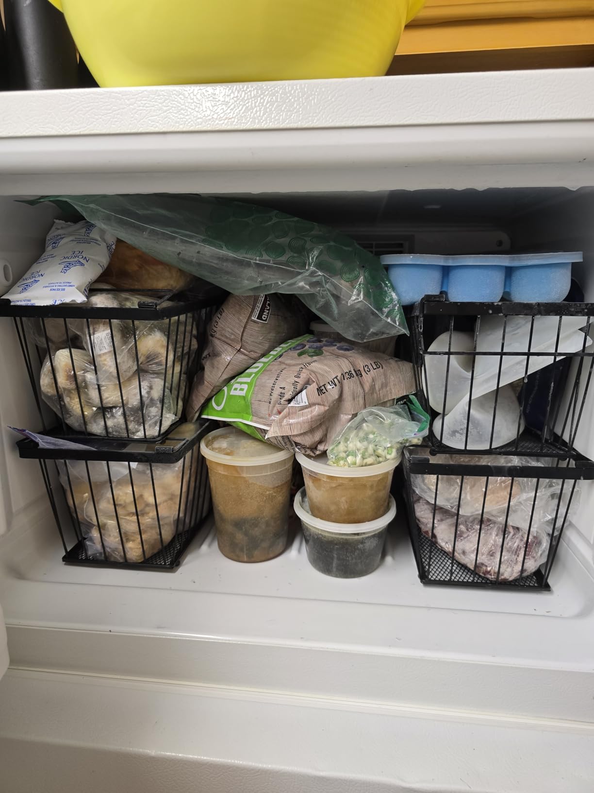 Enhanced Leak-Proof Bottom, Freezer Organizer Bins for 7 Cu.Ft, 4 Pack | Stackable Chest Freezer Organizer Bins, Baskets with Handles, Leak-proof Wire Storage Container Baskets for Sort Frozen Meats customer photo 1