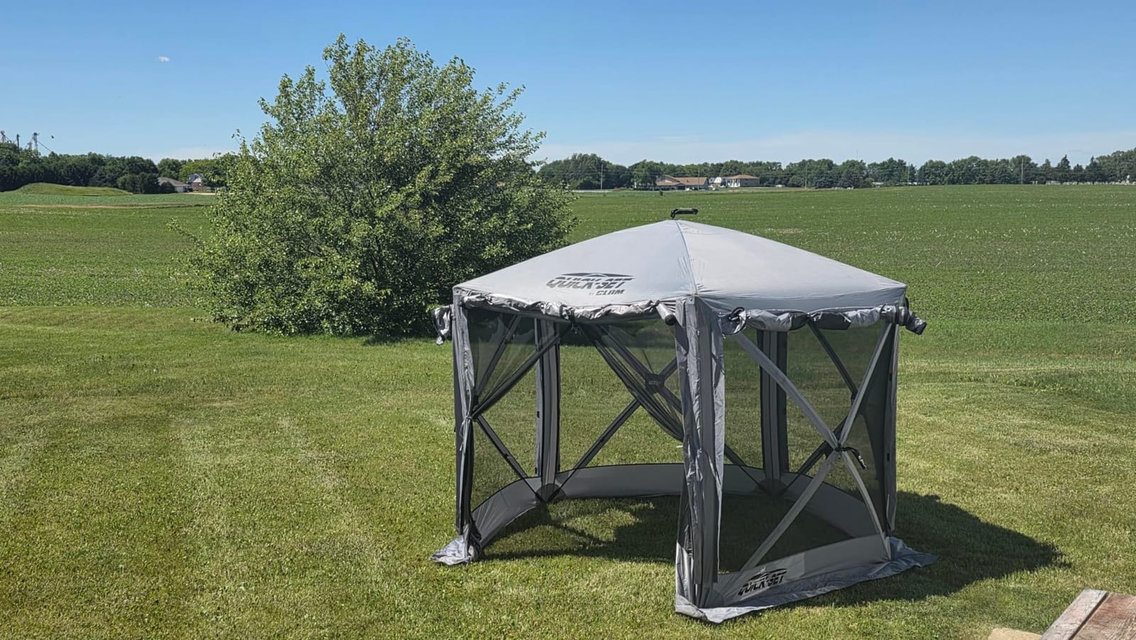 CLAM Adventure Screen Tent | 9 x 9 Ft Pop Up Gazebo - Brown 5-Person Shelter with Built-In Wind Panels, No-See-Um Mesh customer photo 2