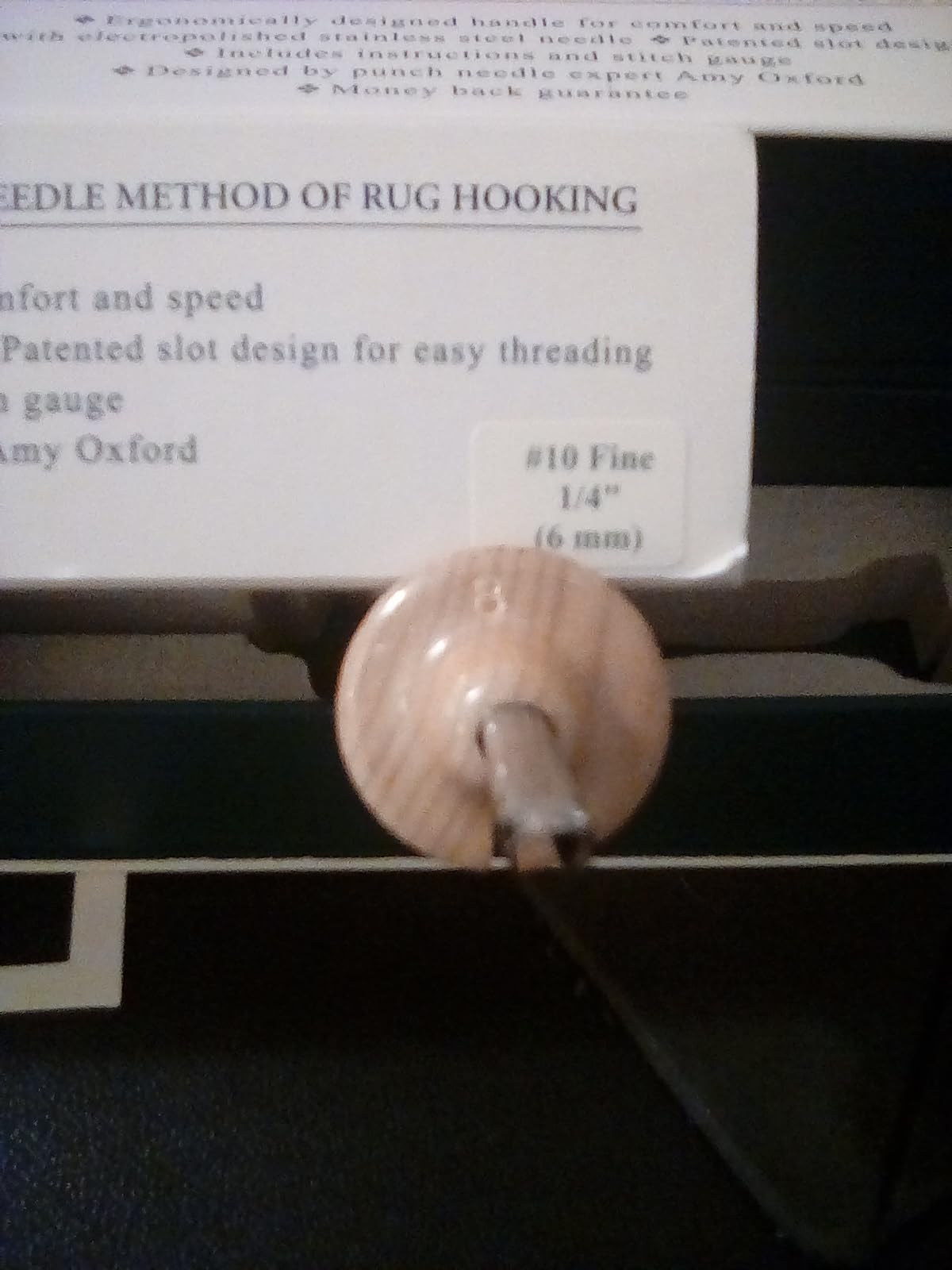 The Oxford Punch Needle #10 (1/4 inch Loop) Fine Point Punch Needle | Patented Design | Ergonomic Natural Wood Handle | Electropolished Steel Tip customer photo 2