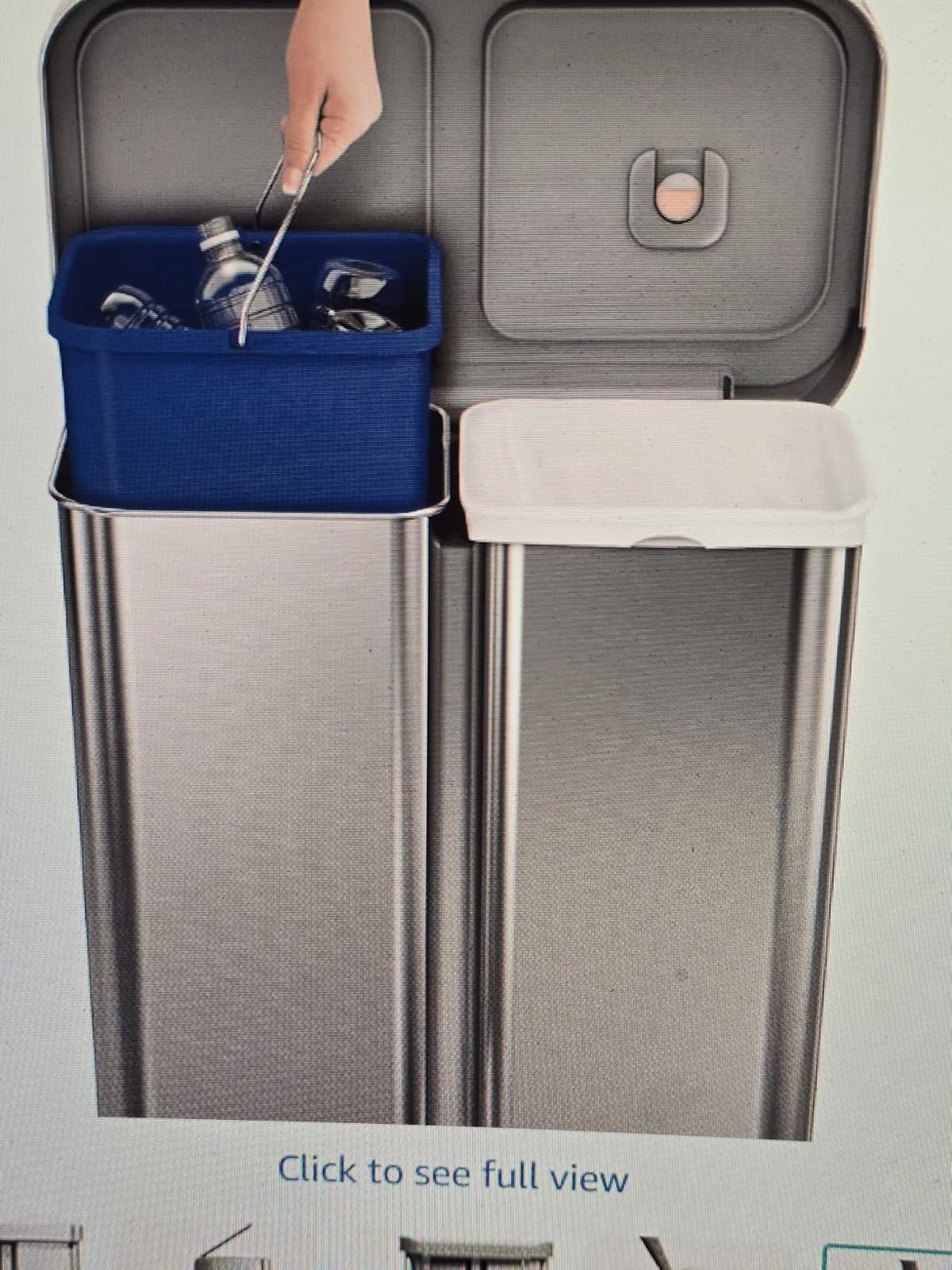 simplehuman Step Recycler, 58L / 15.3 Gallon Dual Compartment Kitchen Trash Can, 150,000-Step Steel Pedal, Lid Shox Silent Close, Liner Rim System, Liner Pocket, Brushed Stainless Steel customer photo 1